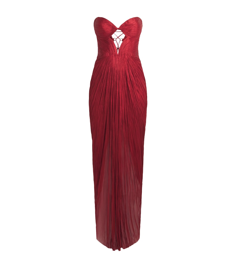 Maria Lucia Hohan Womens Silk Strapless Naima Gown Salsa Image 1