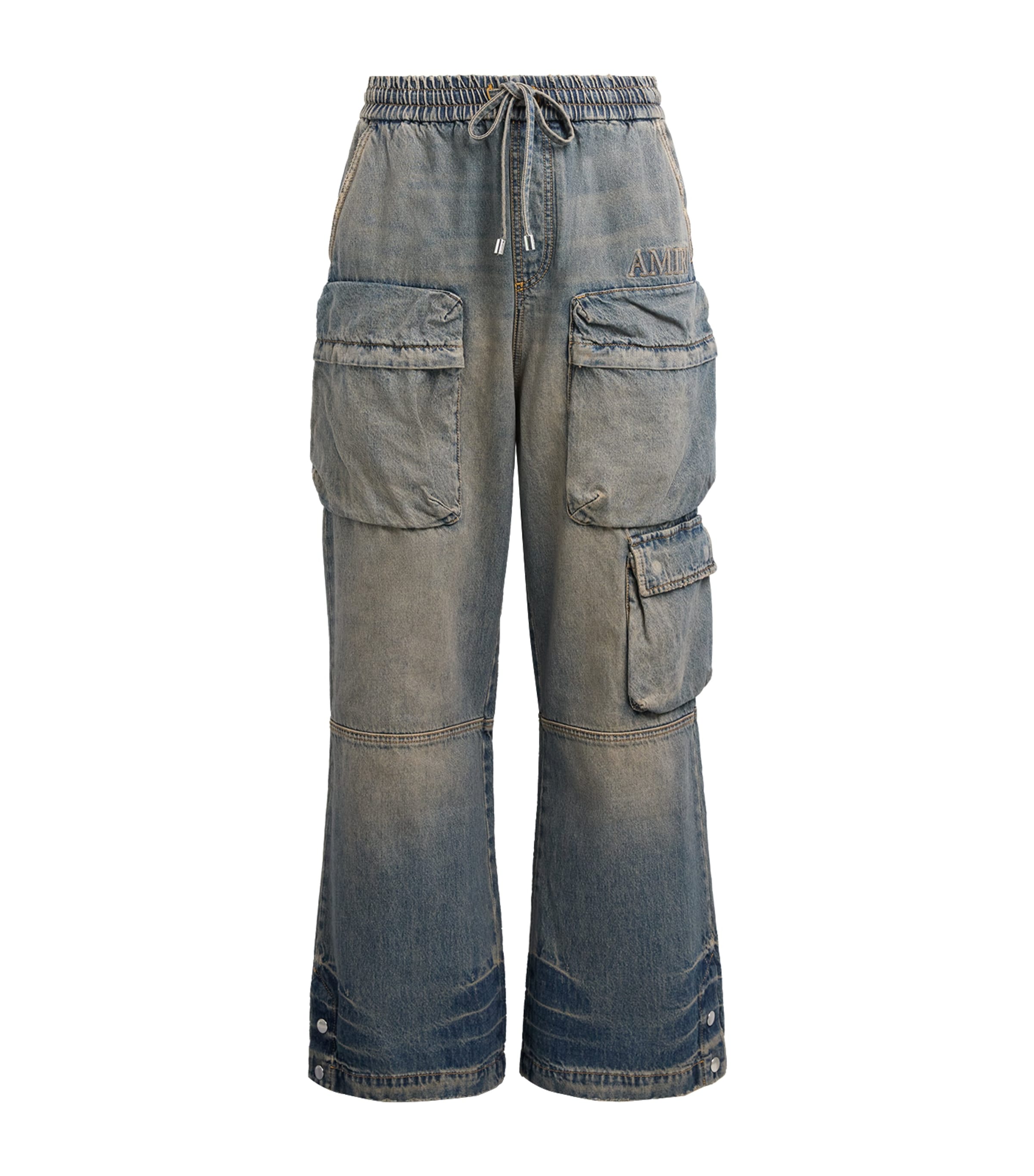 AMIRI Mens Cargo Wide-Leg Jeans Mirage Image 1