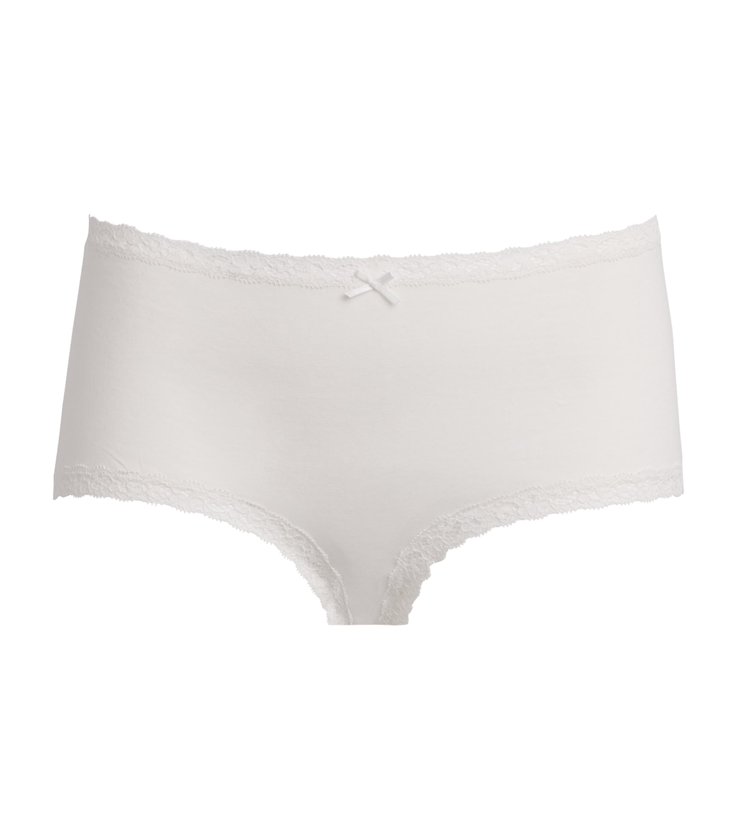Skims Womens Lace-Trim Boy Shorts Briefs Snow Image 1