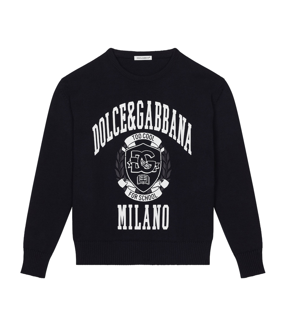 Cotton Logo Sweater (8-12+ Years) B1622-VERY DARK BLUE Image 1