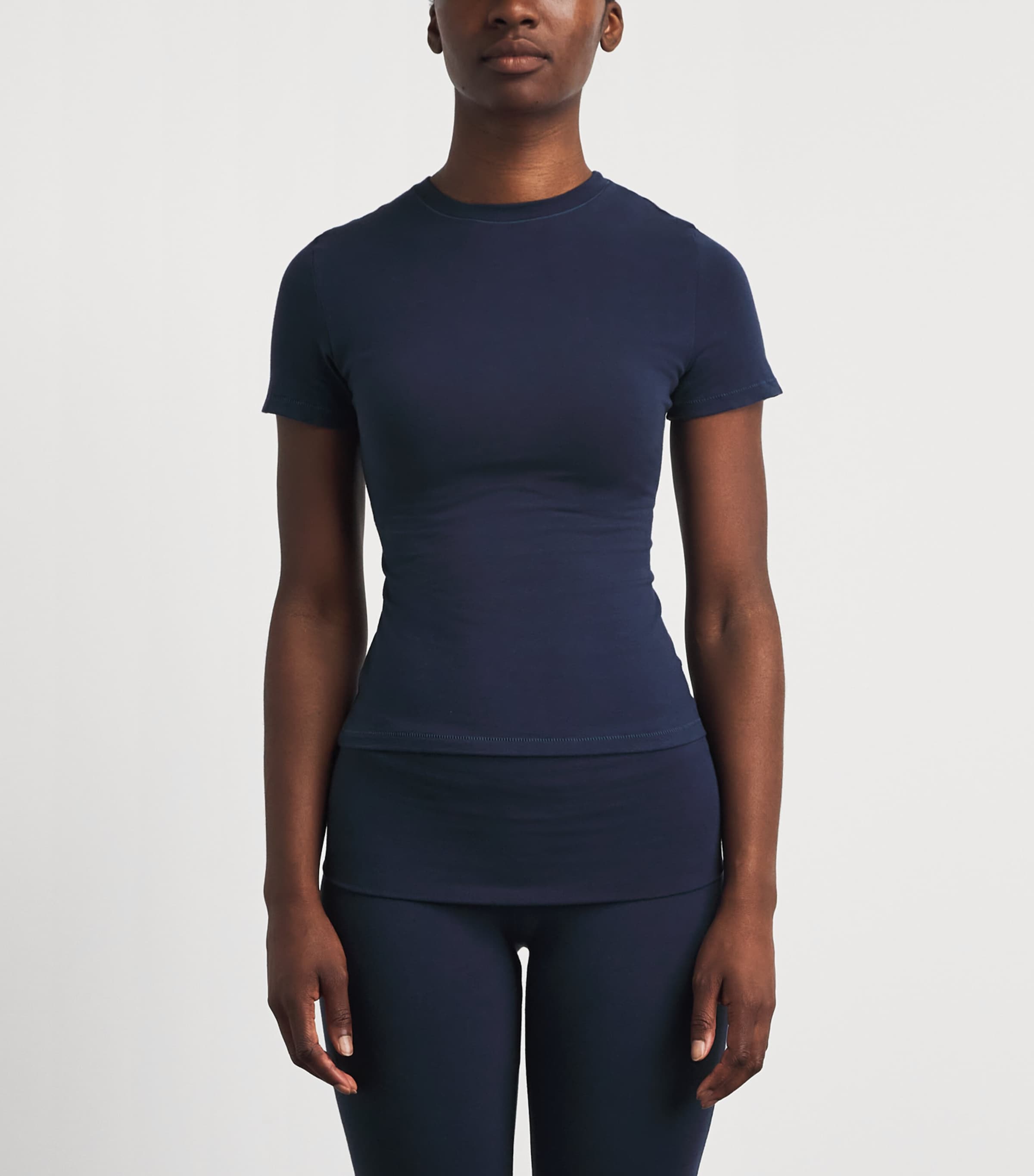 Skims Womens Cotton Jersey Short-Sleeve T-Shirt Navy Image 4