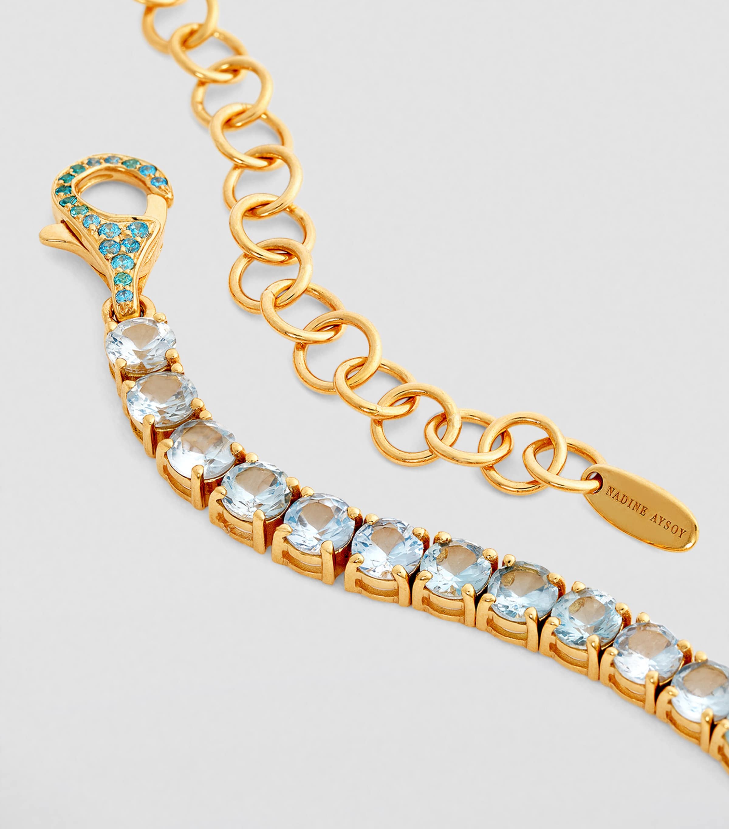Nadine Aysoy Yellow Gold and Sapphire Le Cercle Tennis Necklace Yellow Gold Image 5