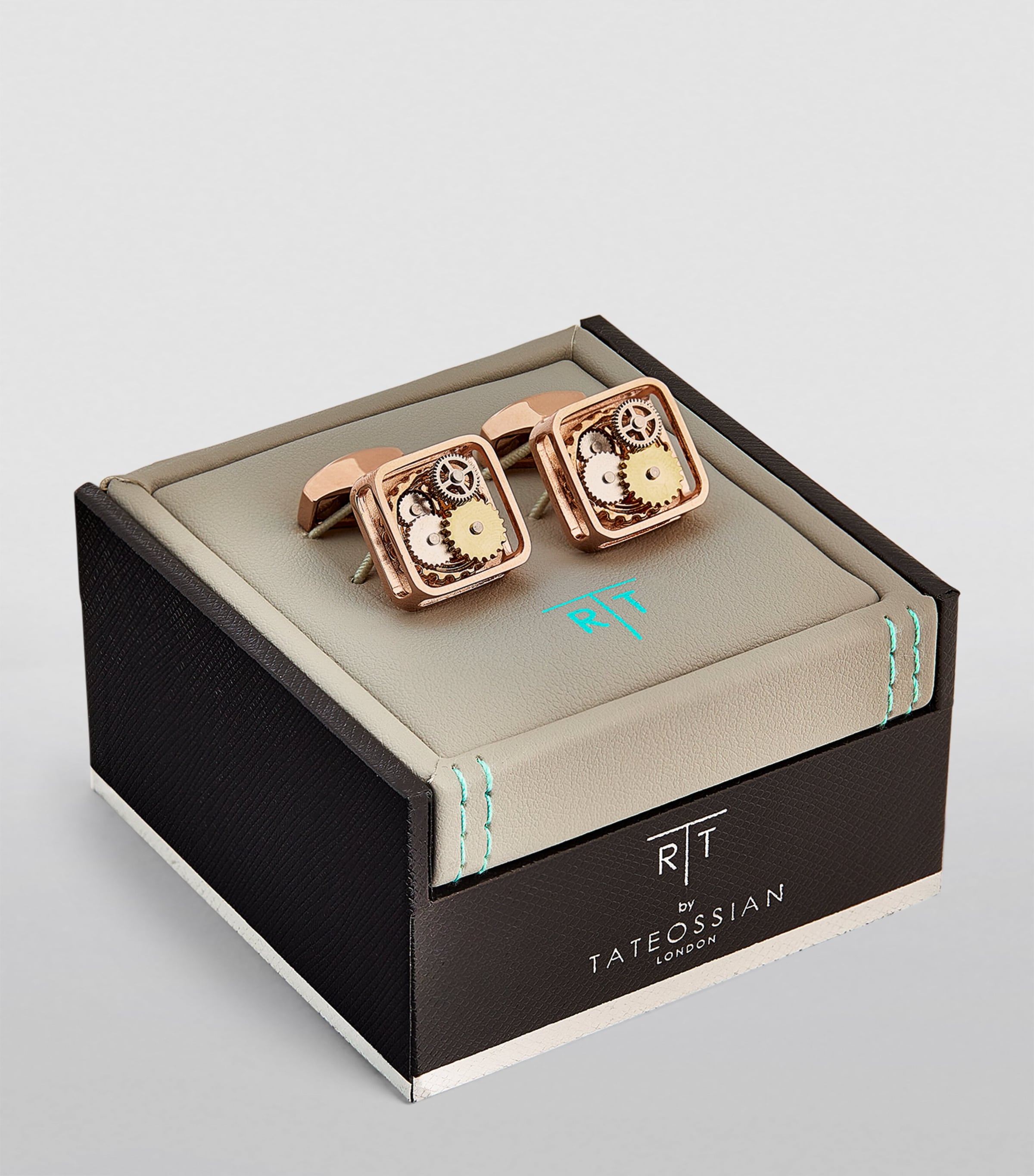 Rose Gold-Plated Square Gear Cufflinks ROSE GOLD Image 2