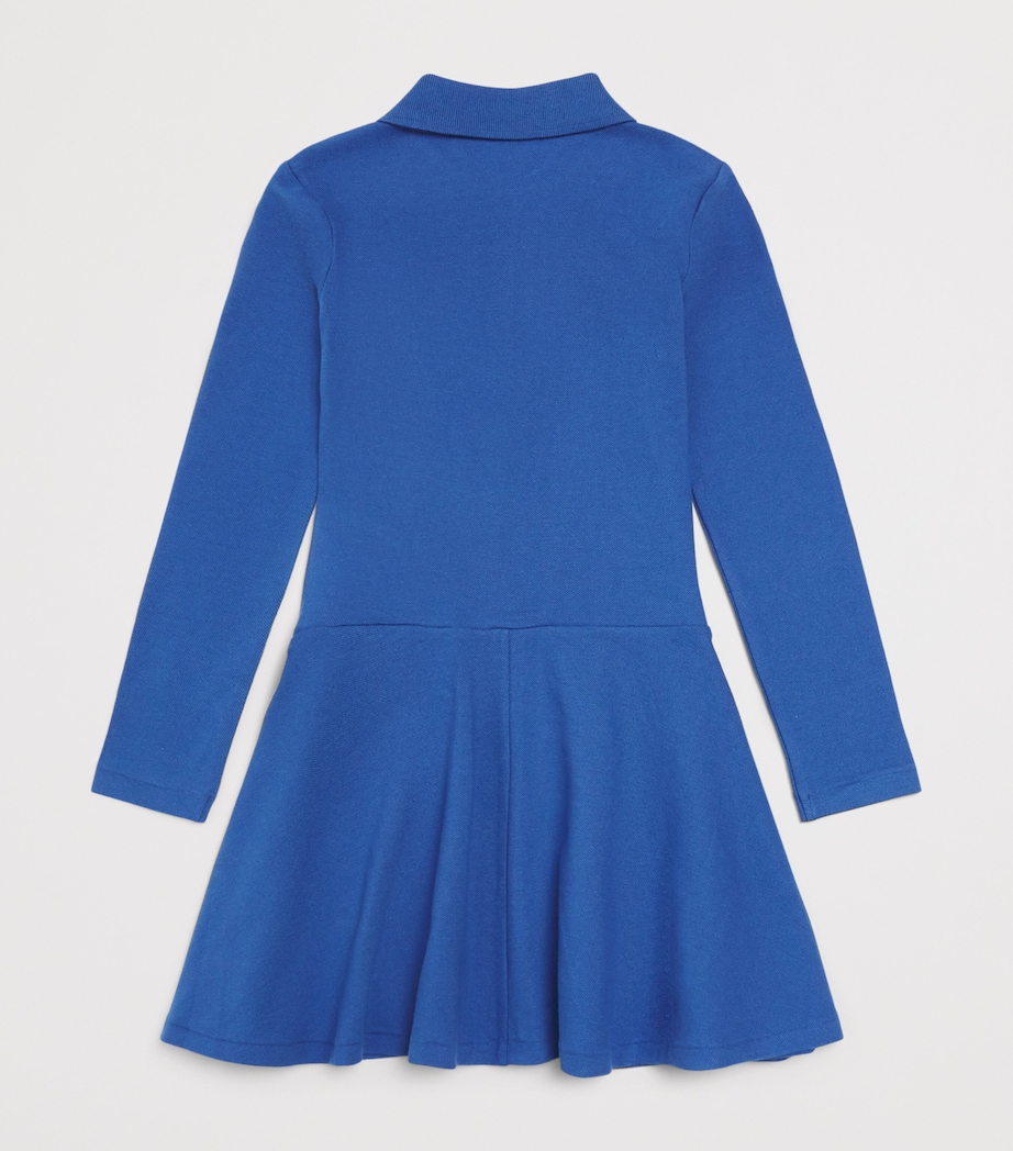 Ralph Lauren Kids Cotton Mesh Polo Dress (2-7 Years) Dusty Azure Image 2