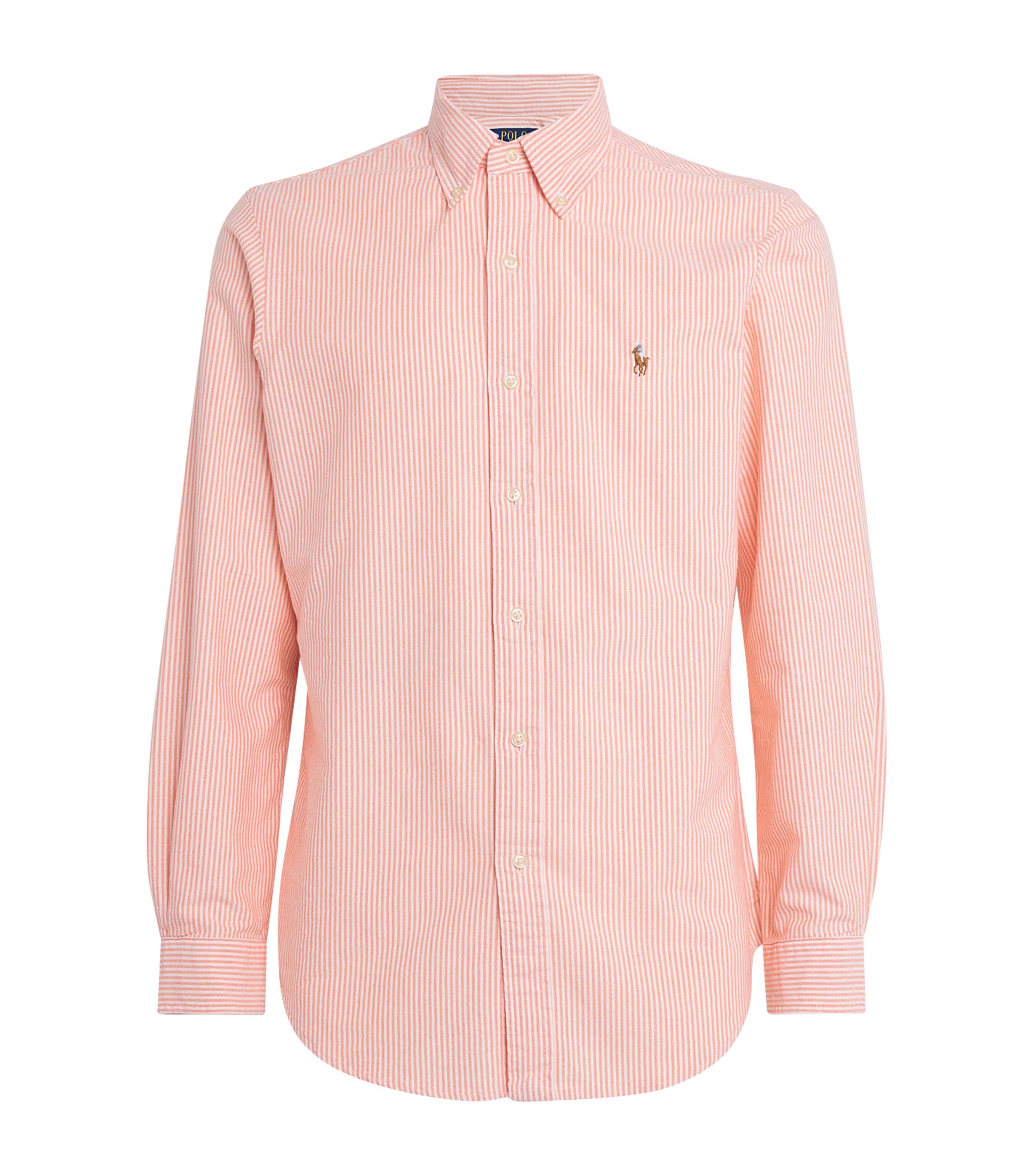 Custom Fit Stripe Oxford Shirt ORANGE WHITE Image 1