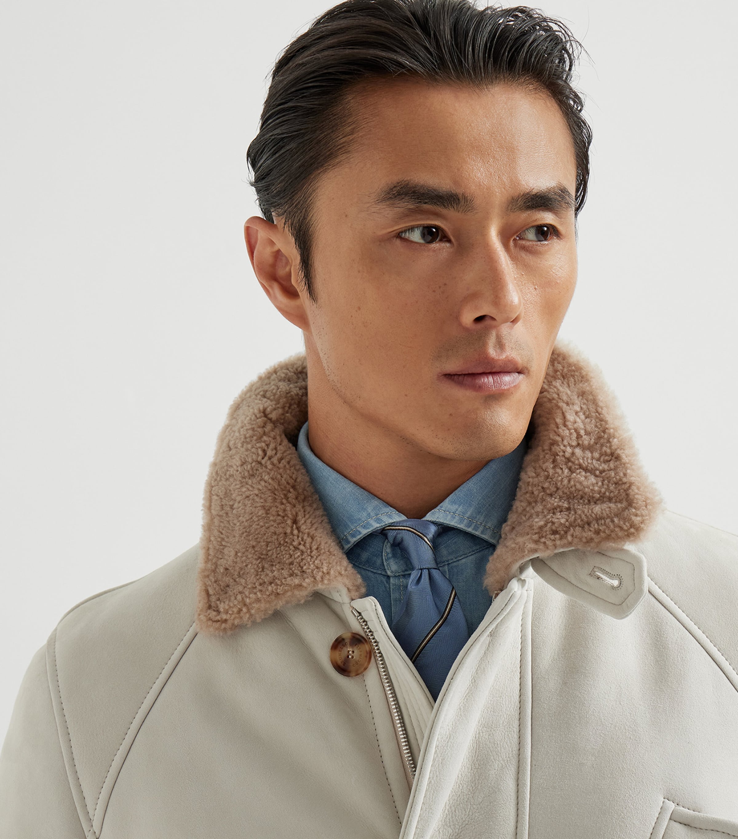 Suede Shearling Overcoat C4245 Image 6