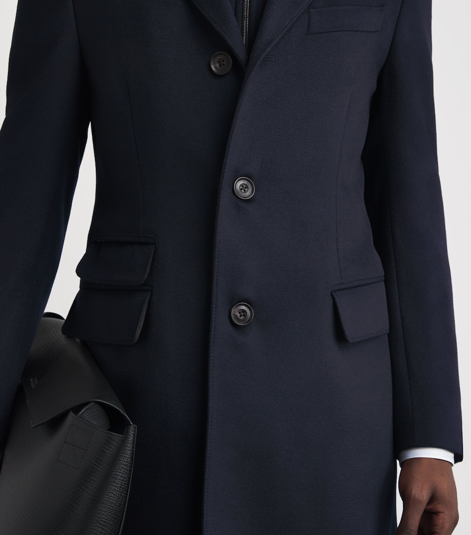 Virgin Wool Overcoat NAVY-002 Image 3