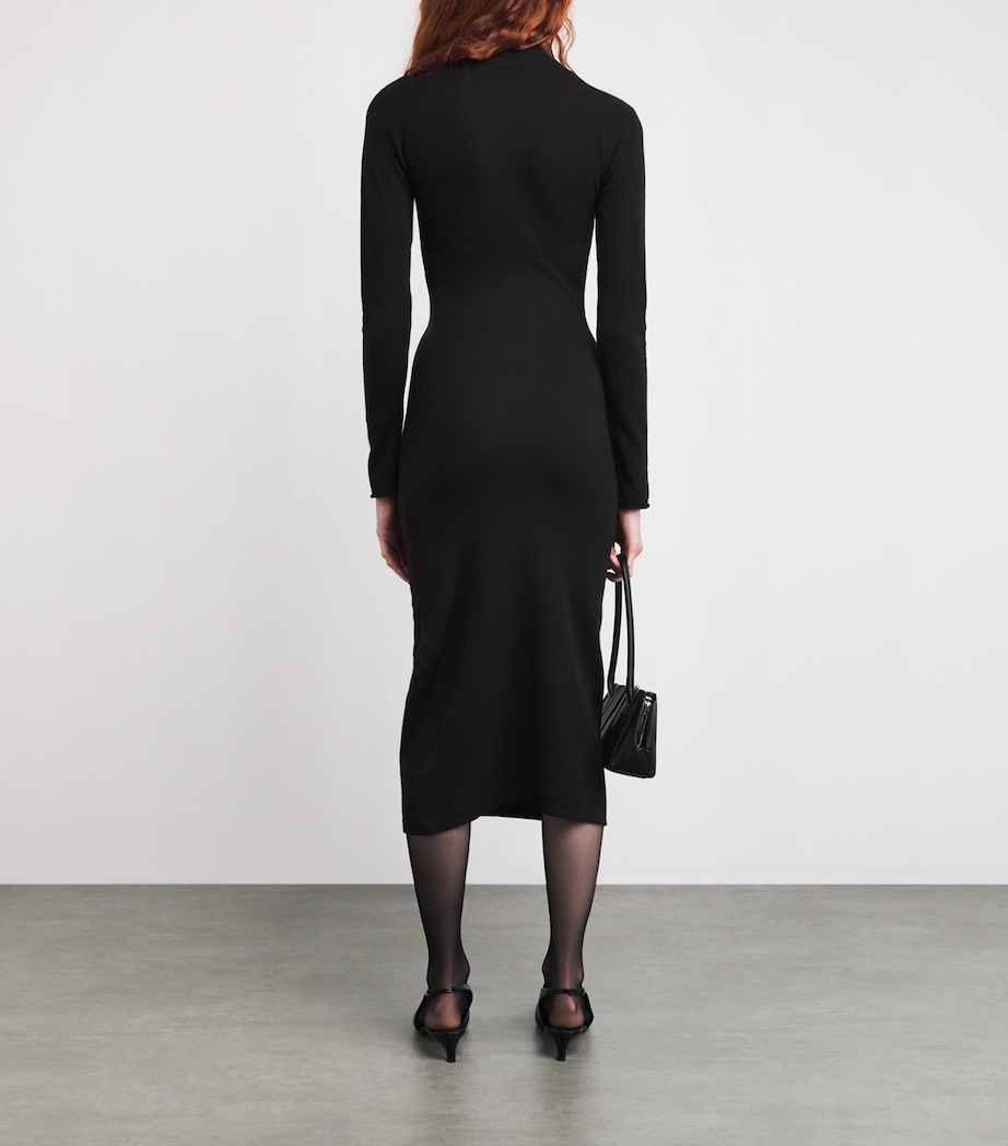 Kid Wool High-Neck Midi Dress 10000 BLACK Image 3