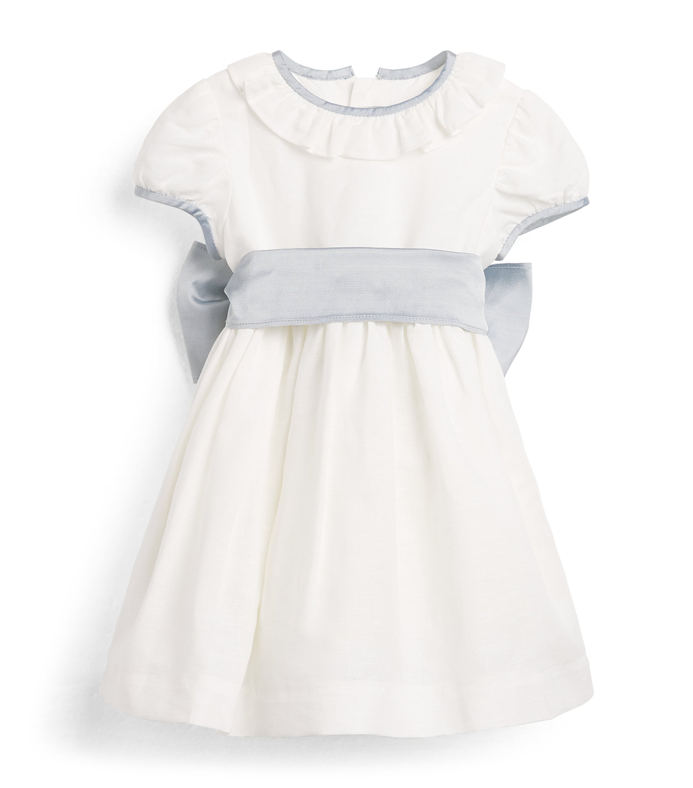 PEPA LONDON Cotton-Linen Occasion Dress (12 Months - 4 Years) Blue Image 1