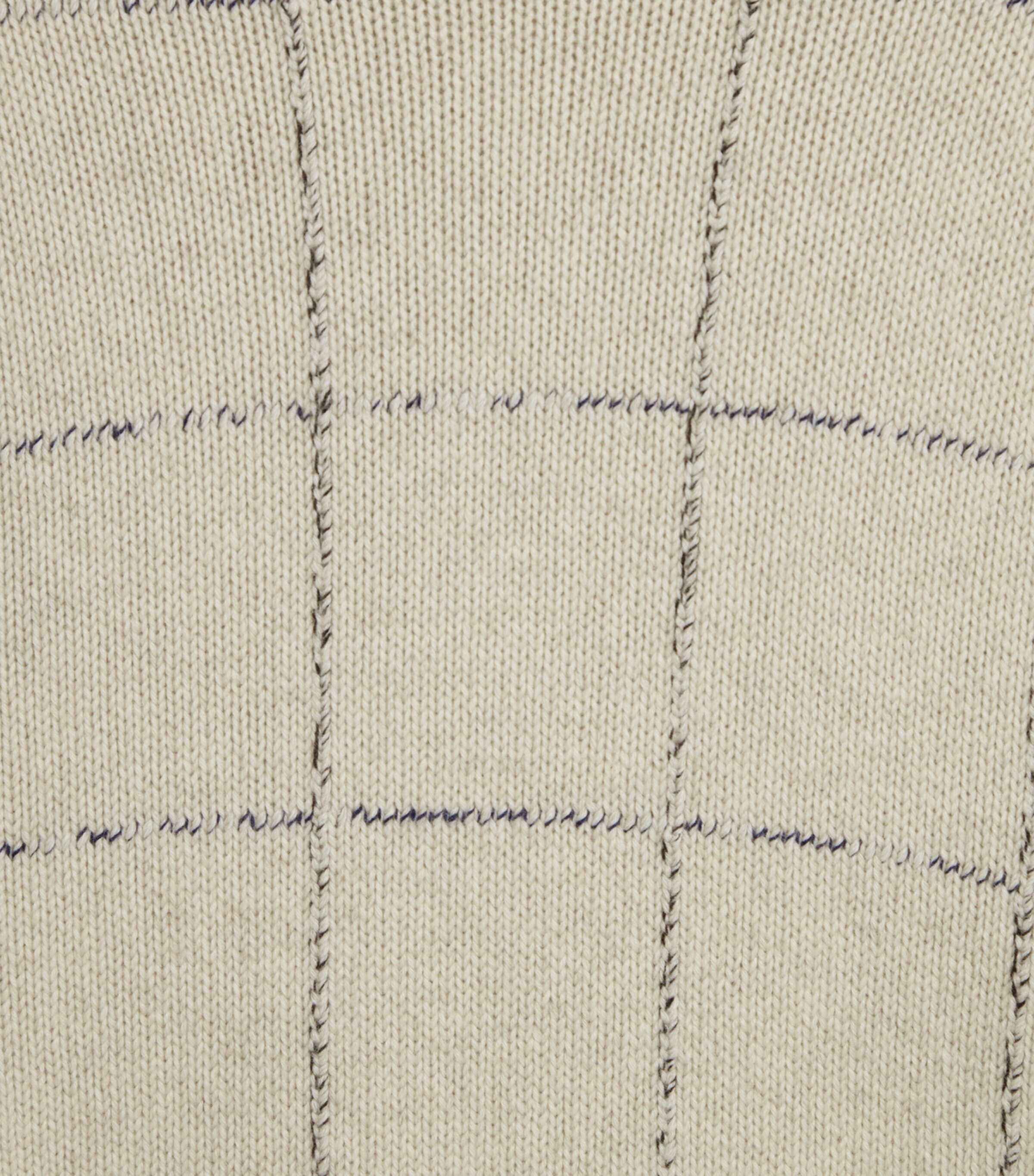 Cashmere Check Funnel-Neck Sweater 105NATURAL Image 6