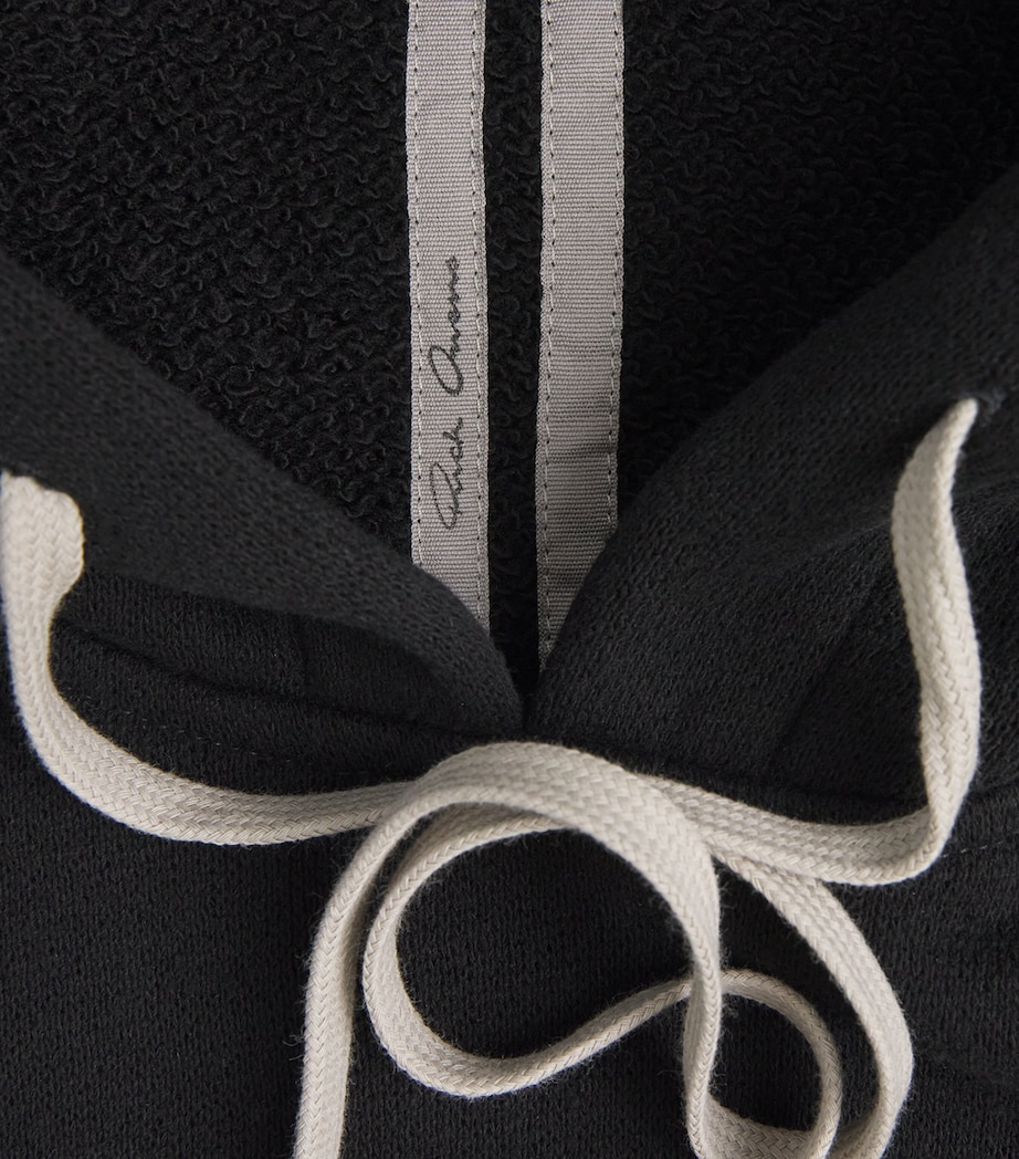 Rick Owens Mens Cotton Jersey Sleeveless Hoodie Black/ Image 6