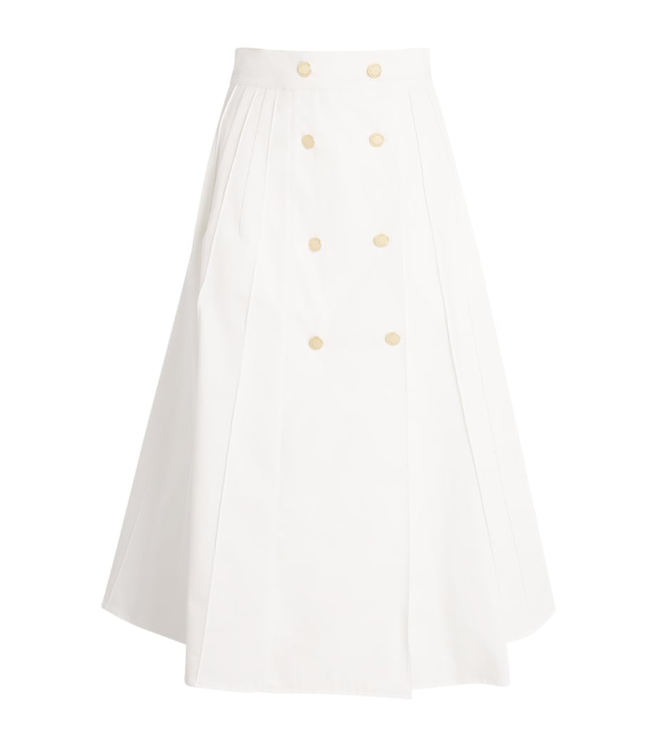 Cotton-Blend Midi Skirt 100 WHITE Image 1