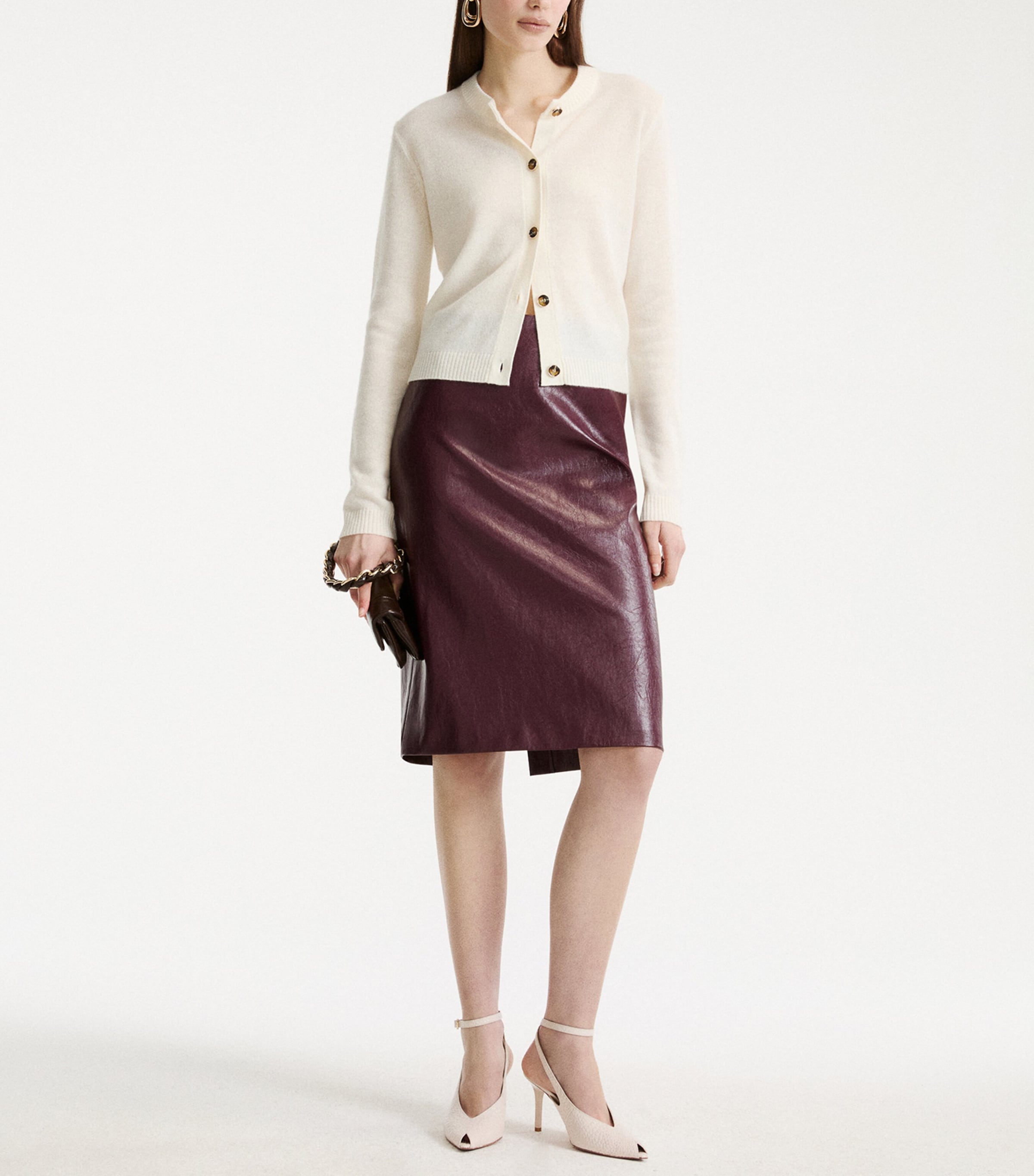 Marella Womens Cashmere Cardigan Cream Image 2