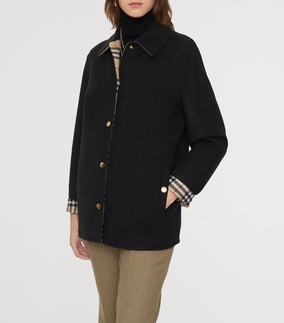 Wool Twill Overshirt BLACK/SAND IP CHECK Image 3