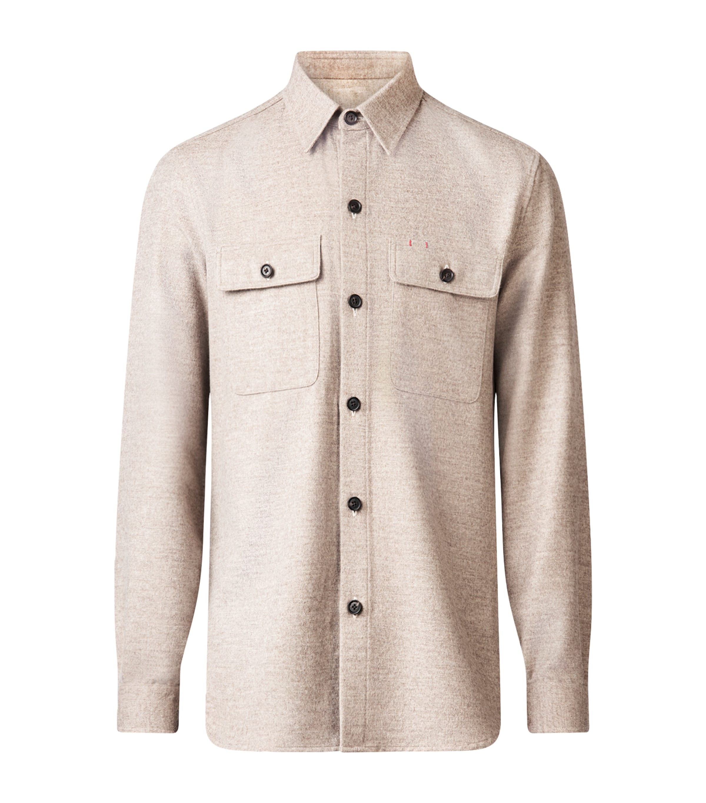 Isaia Wool-cashmere Overshirt In Neutral