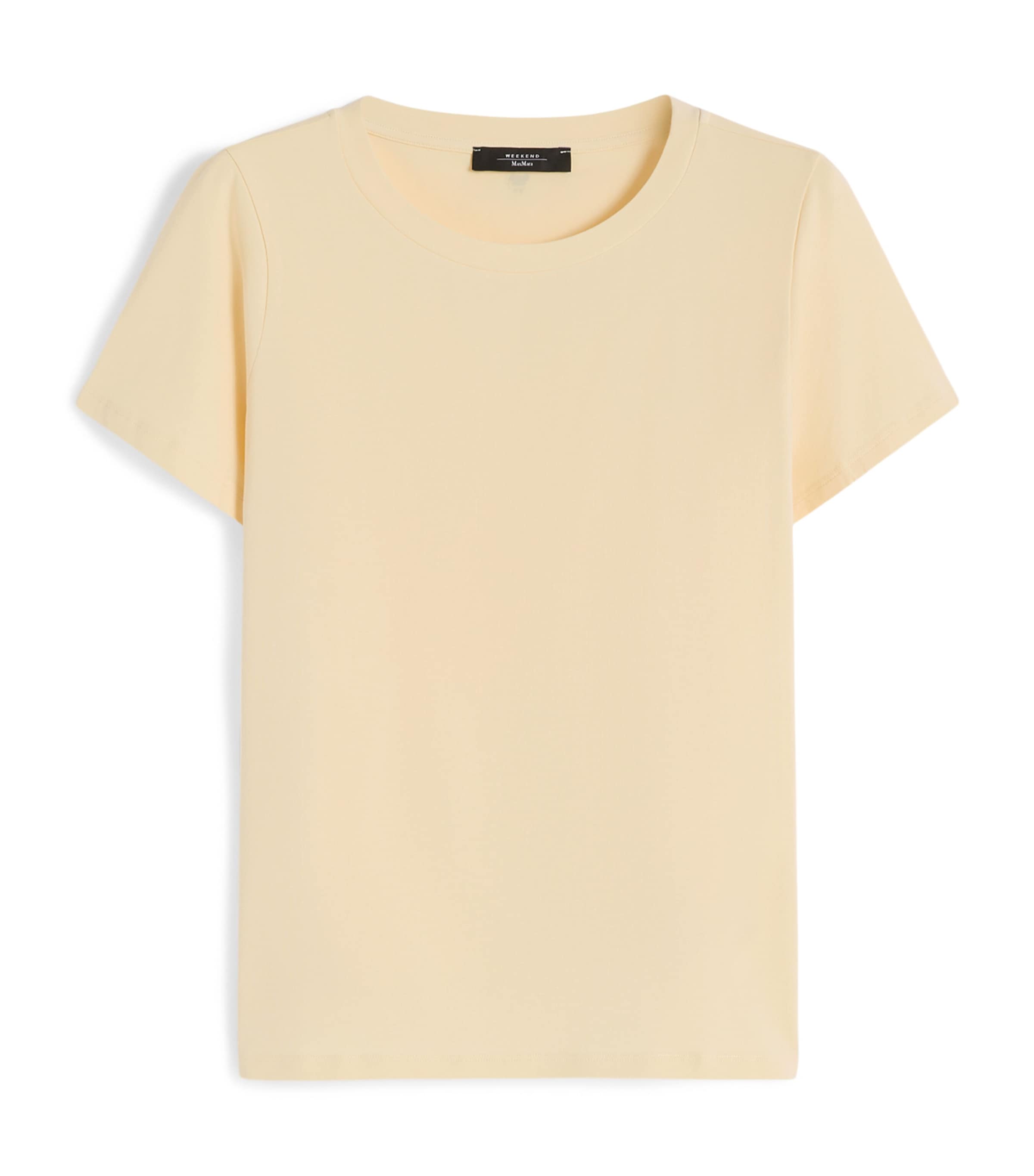 Weekend Max Mara Womens Stretch-Cotton T-Shirt Light Yellow Image 1