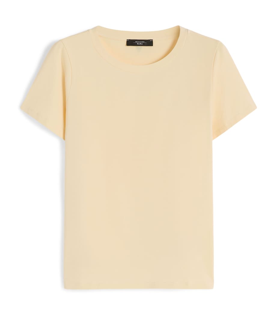 Weekend Max Mara Womens Stretch-Cotton T-Shirt Light Yellow Image 1