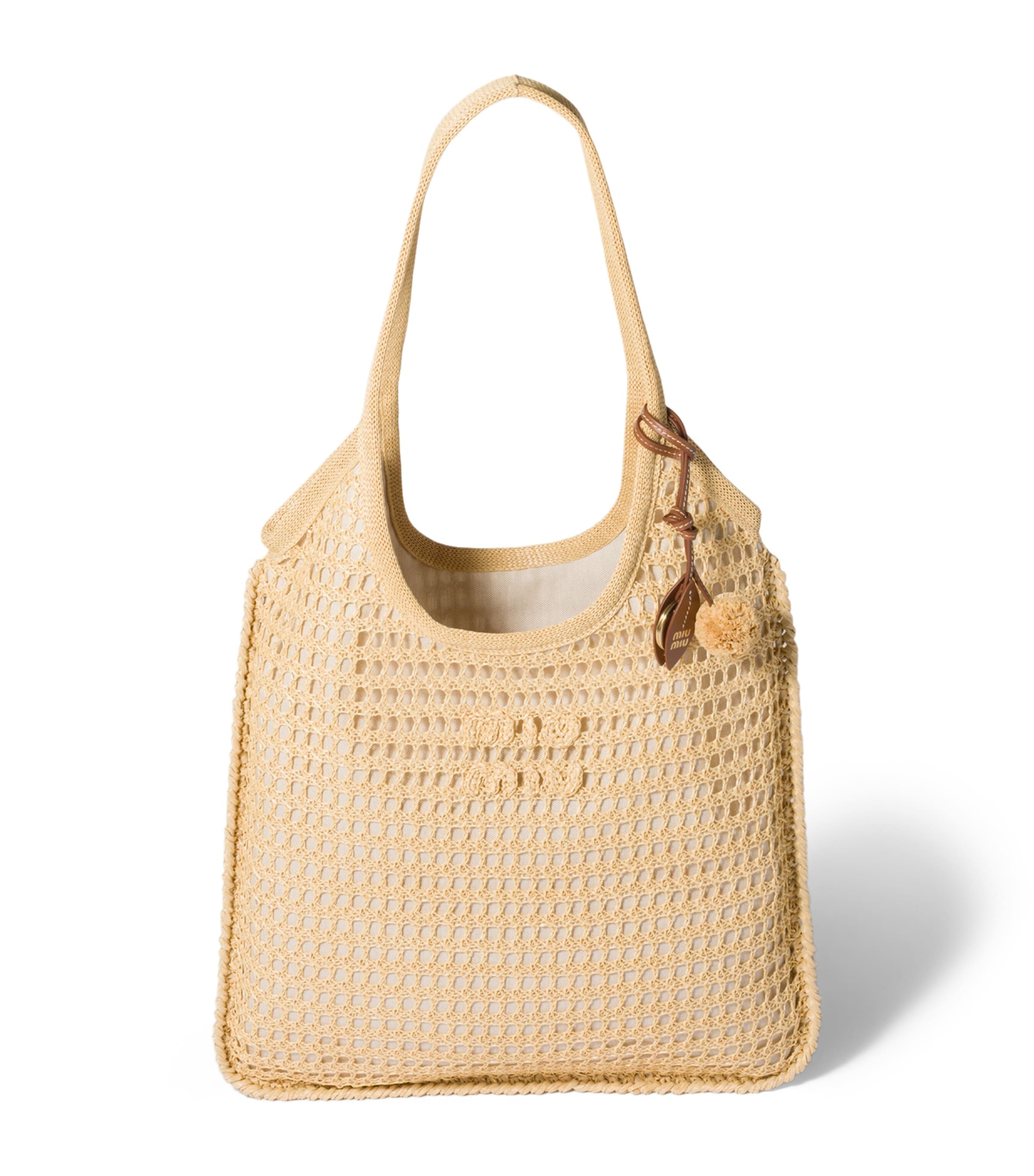 Miu Miu Crochet Ivy Cross-Body Bag Neutral