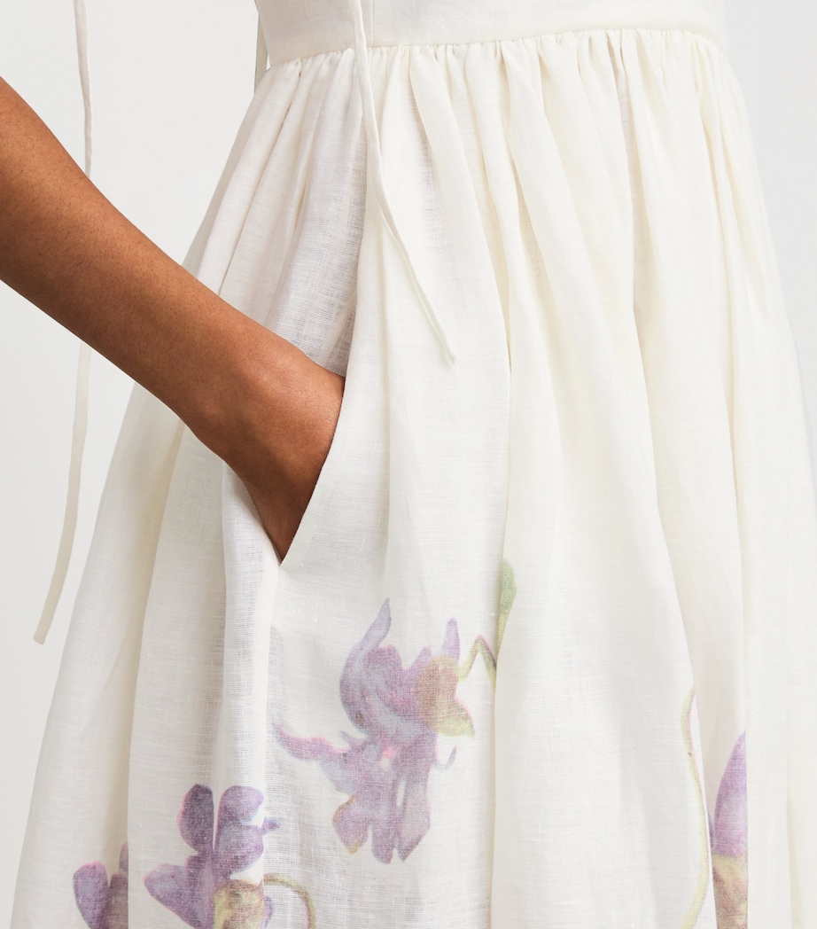 Linen Floral Maxi Dress BOTANICAL VOLT WHITE Image 5