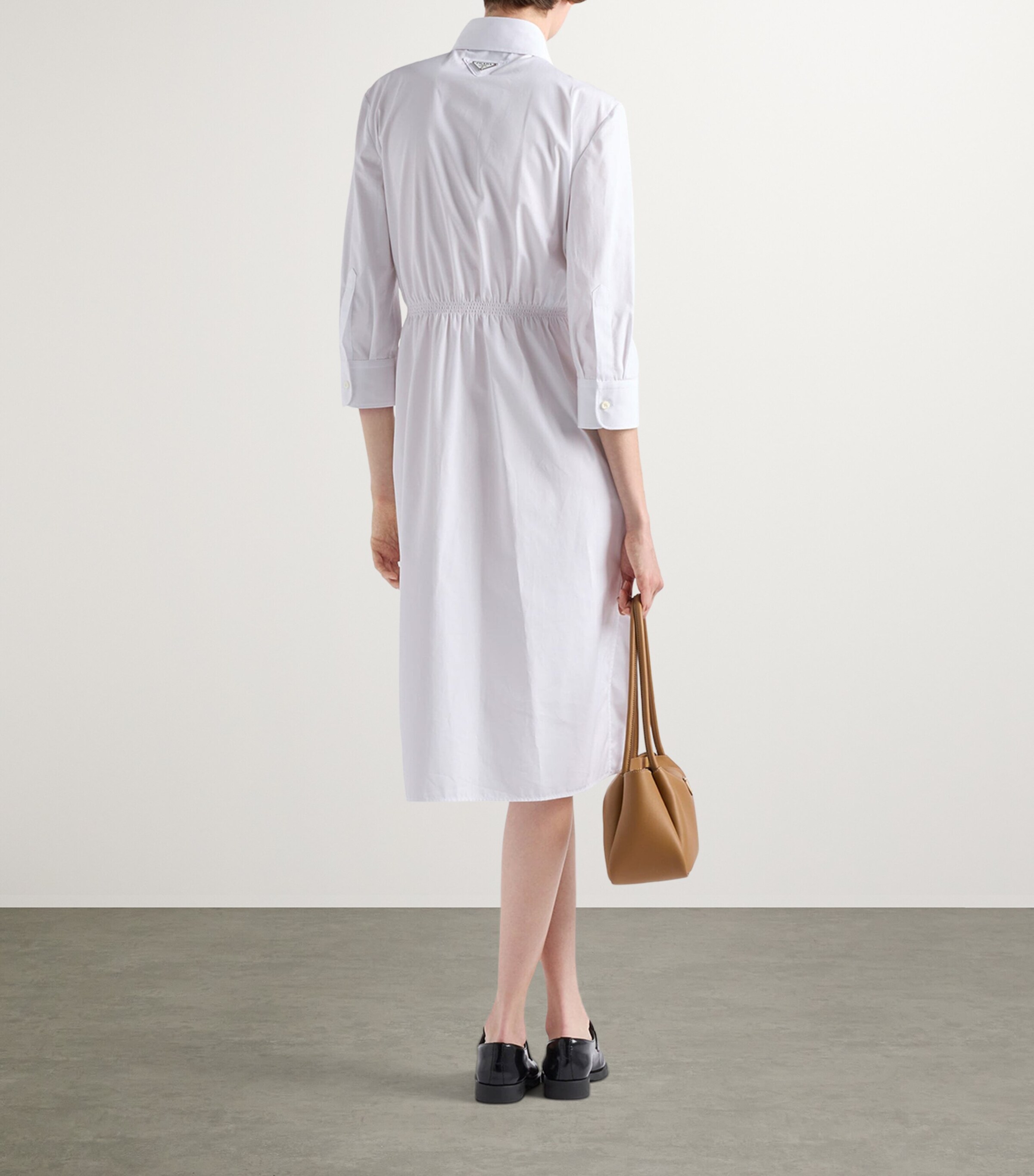 Prada Womens Cotton Poplin Shirt Dress Image 4