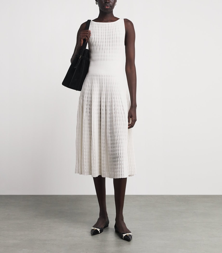 VALENTI Womens Knitted Isabela Midi Dress White Image 2