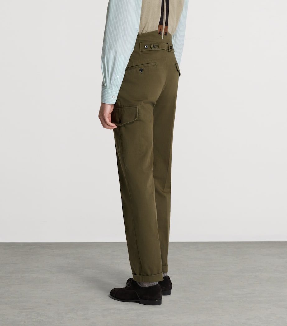 Dunhill Mens Cotton Double-Pleat Chinos Image 3