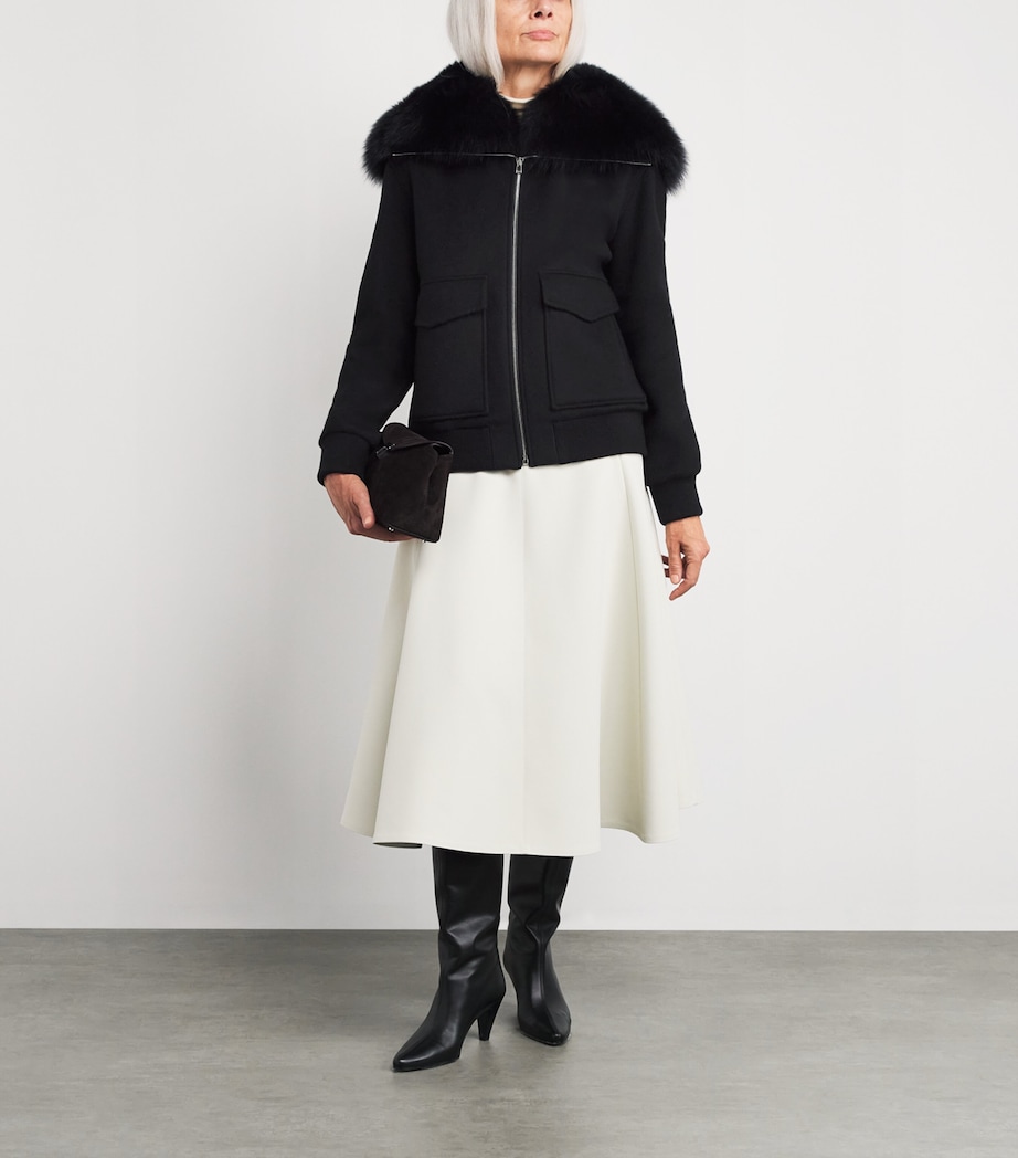 Wool-Cashmere Fur-Trim Jacket C99 Image 2