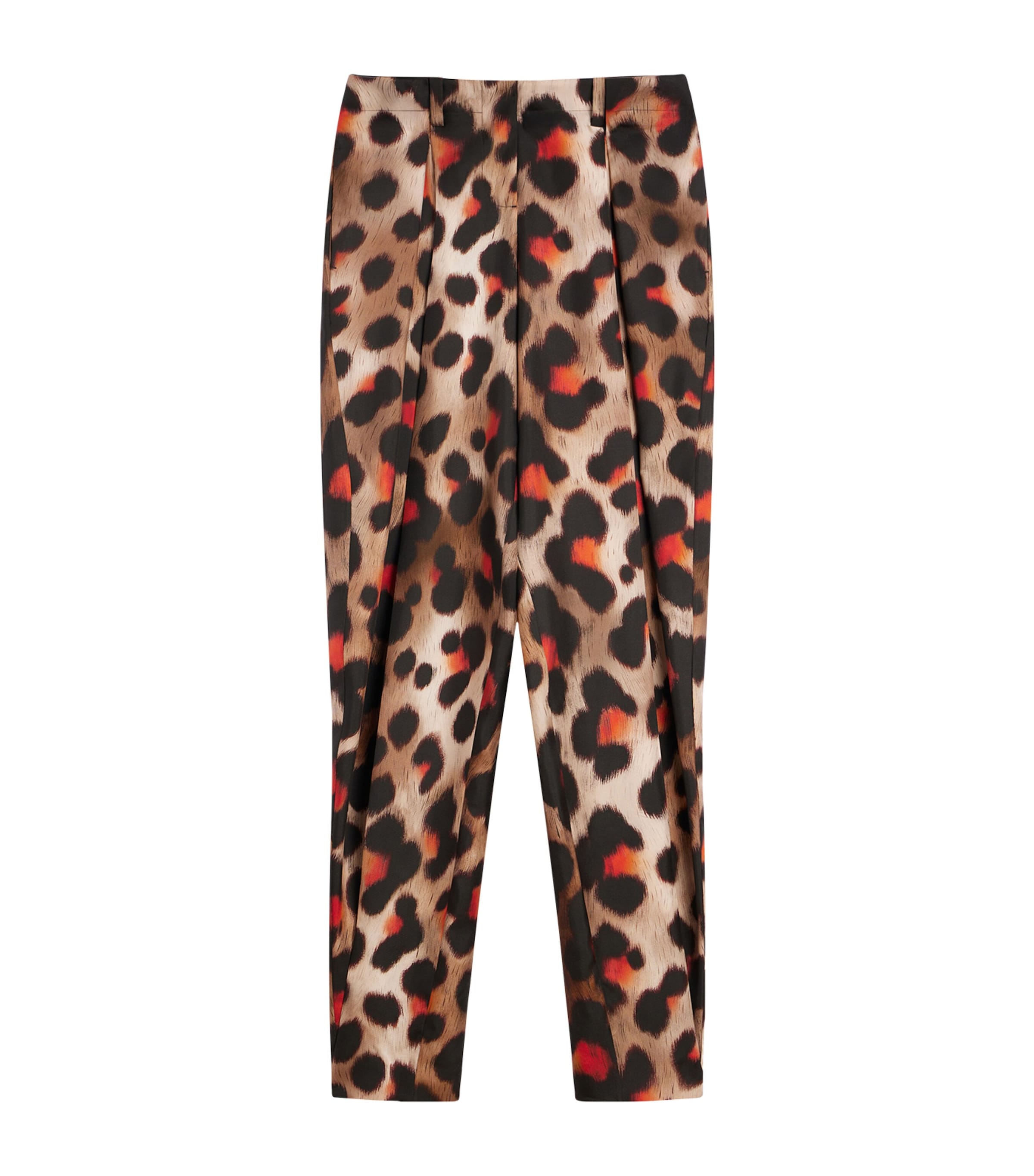 Givenchy Womens Silk Leopard Tailored Trousers Image 1
