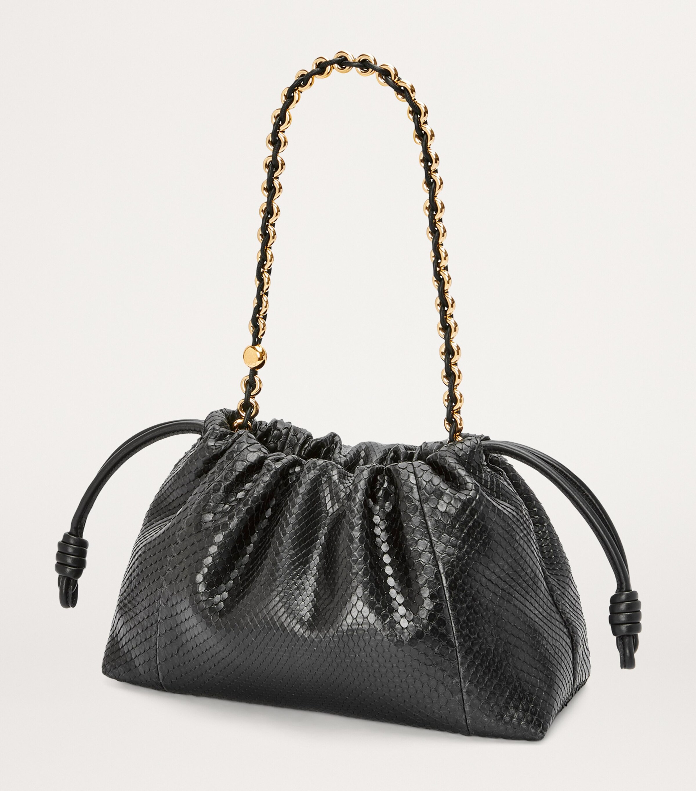 LOEWE Medium Snakeskin Flamenco Shoulder Bag | Harrods UK