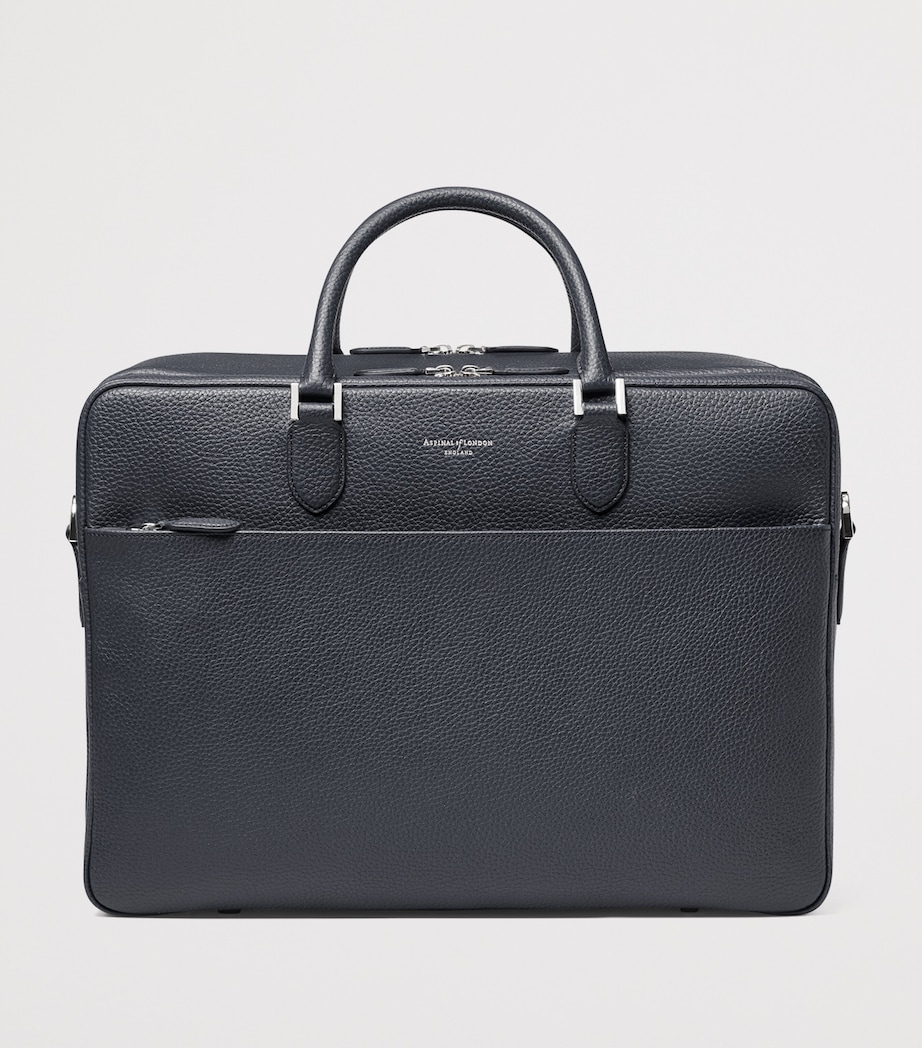 Leather 48 Hour Mount Street Travel Bag NAVY Image 2