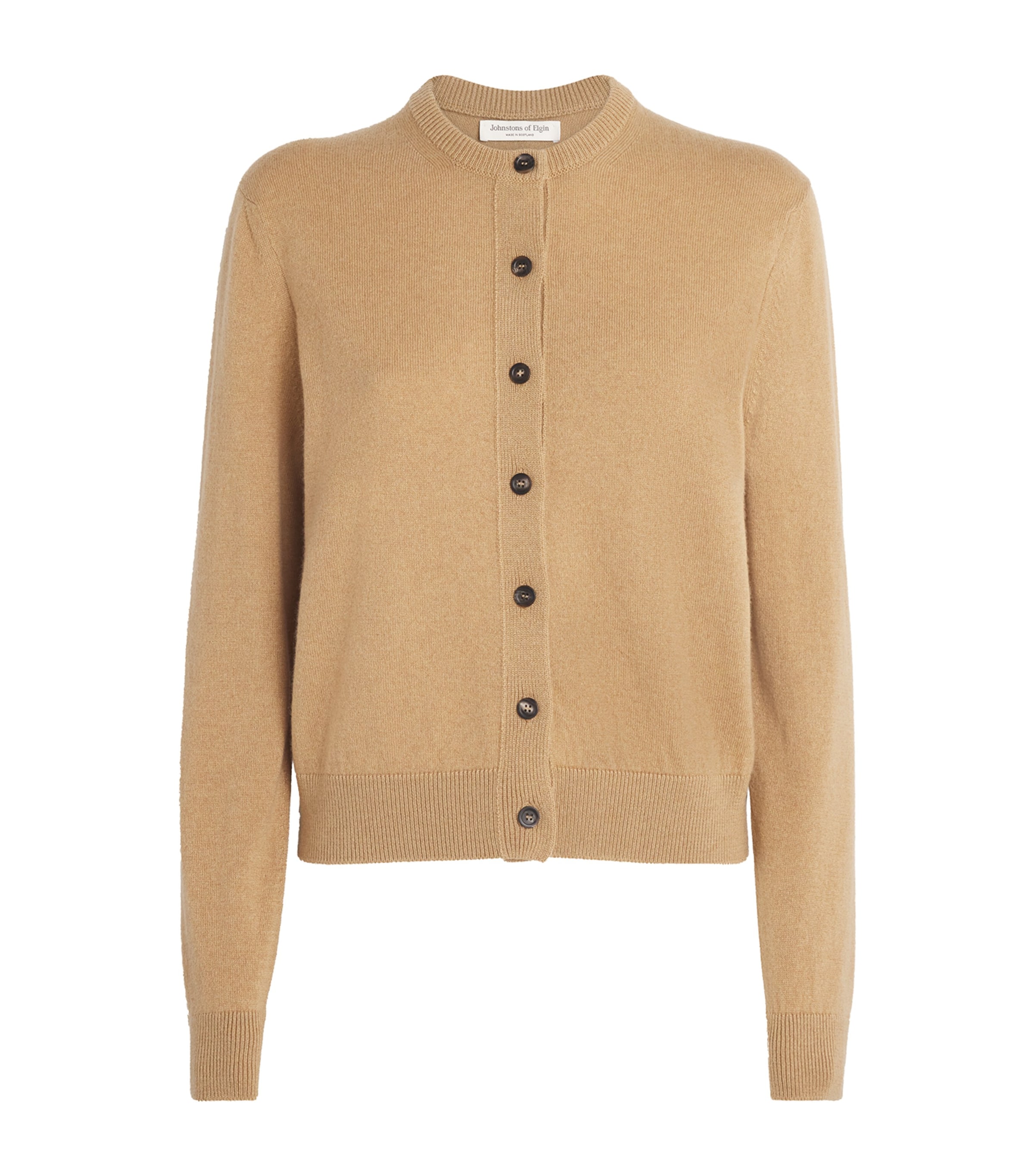 Johnstons Of Elgin Cashmere Classic Cardigan In Brown