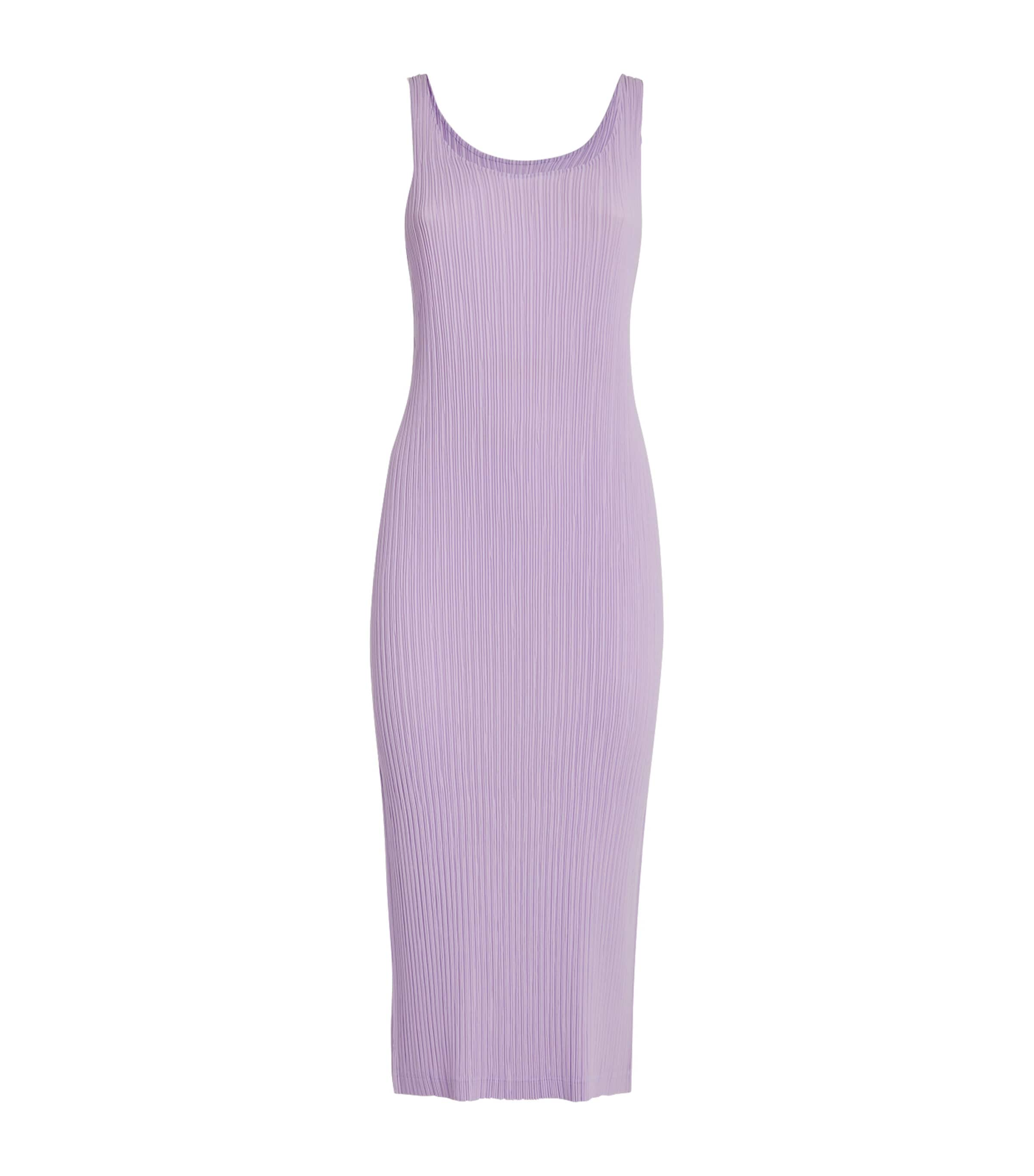 ISSEY MIYAKE HATCHING PLEATS MIDI DRESS 