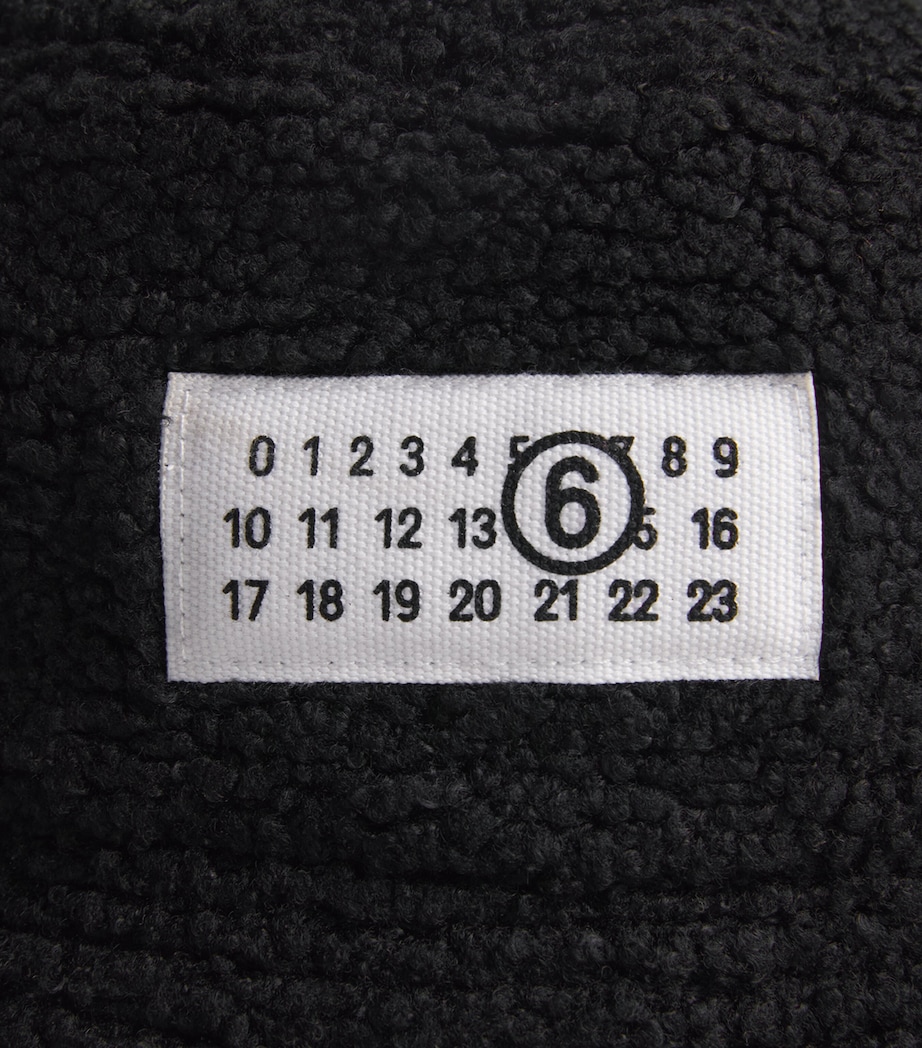 MM6 Maison Margiela Bouclé Logo Patch Bucket Hat Black Image 5