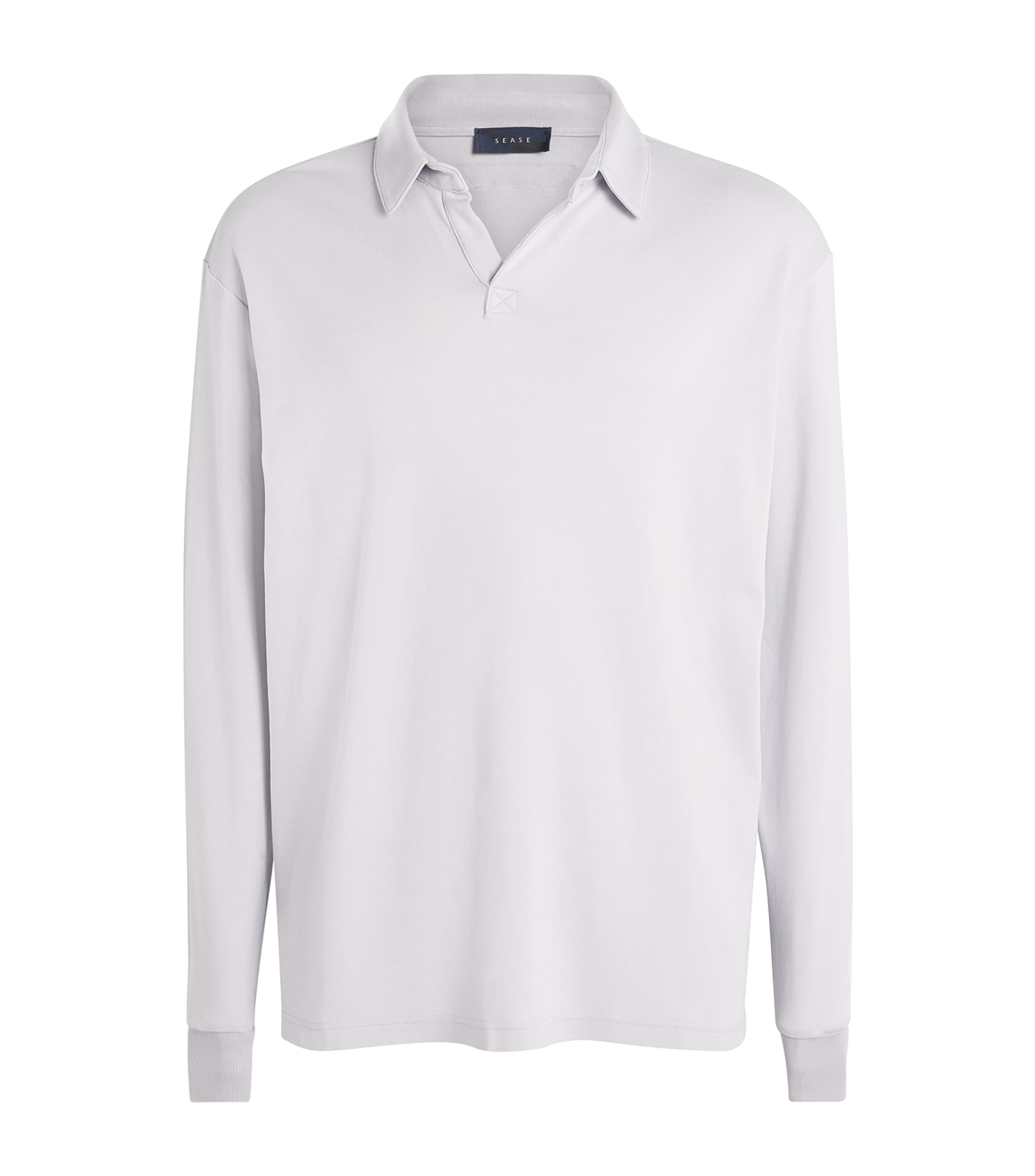 Sease Mens Supima Cotton Jersey Polo Shirt Pearl Grey Image 1