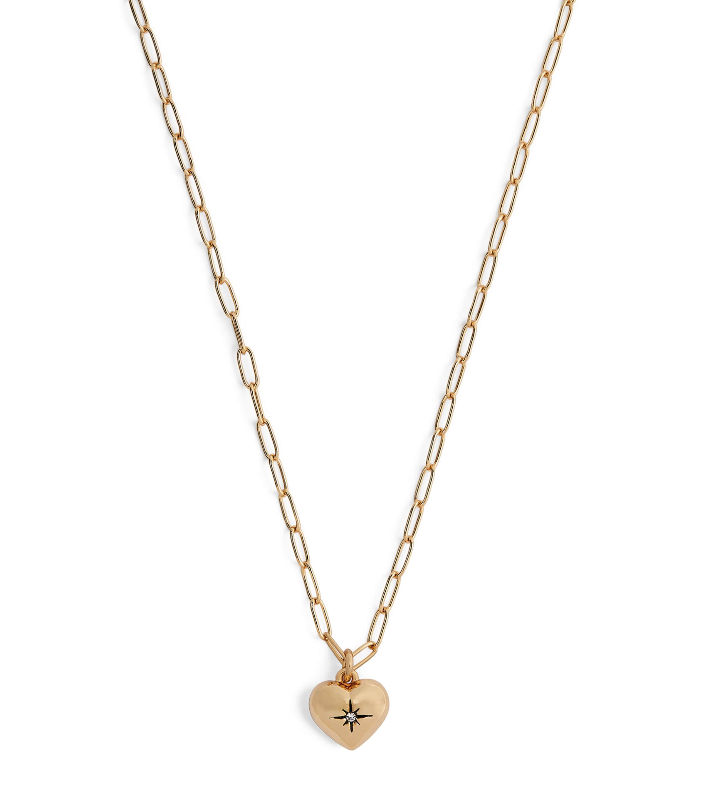 Shop Coach Iconic Heart-charm Necklace In Gold