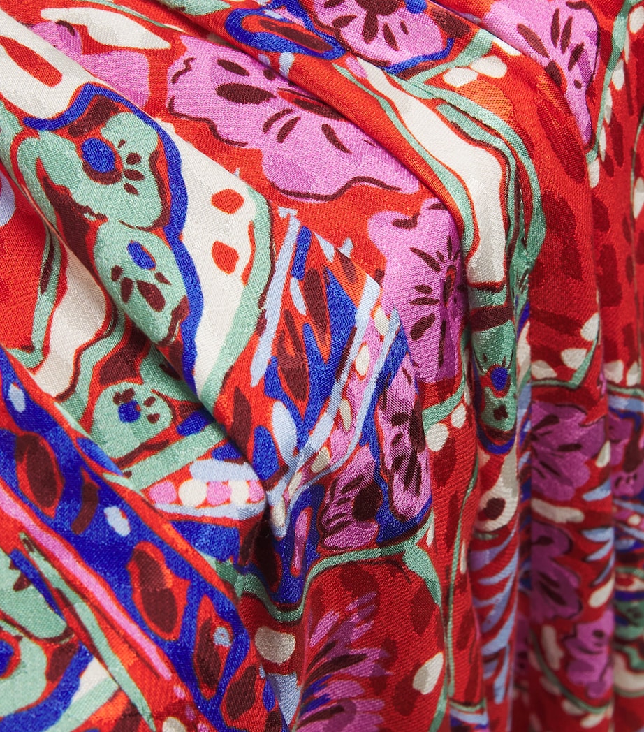 Rixo Womens Floral Marni Maxi Dress Bttrfly Blm Jacq Red Image 6
