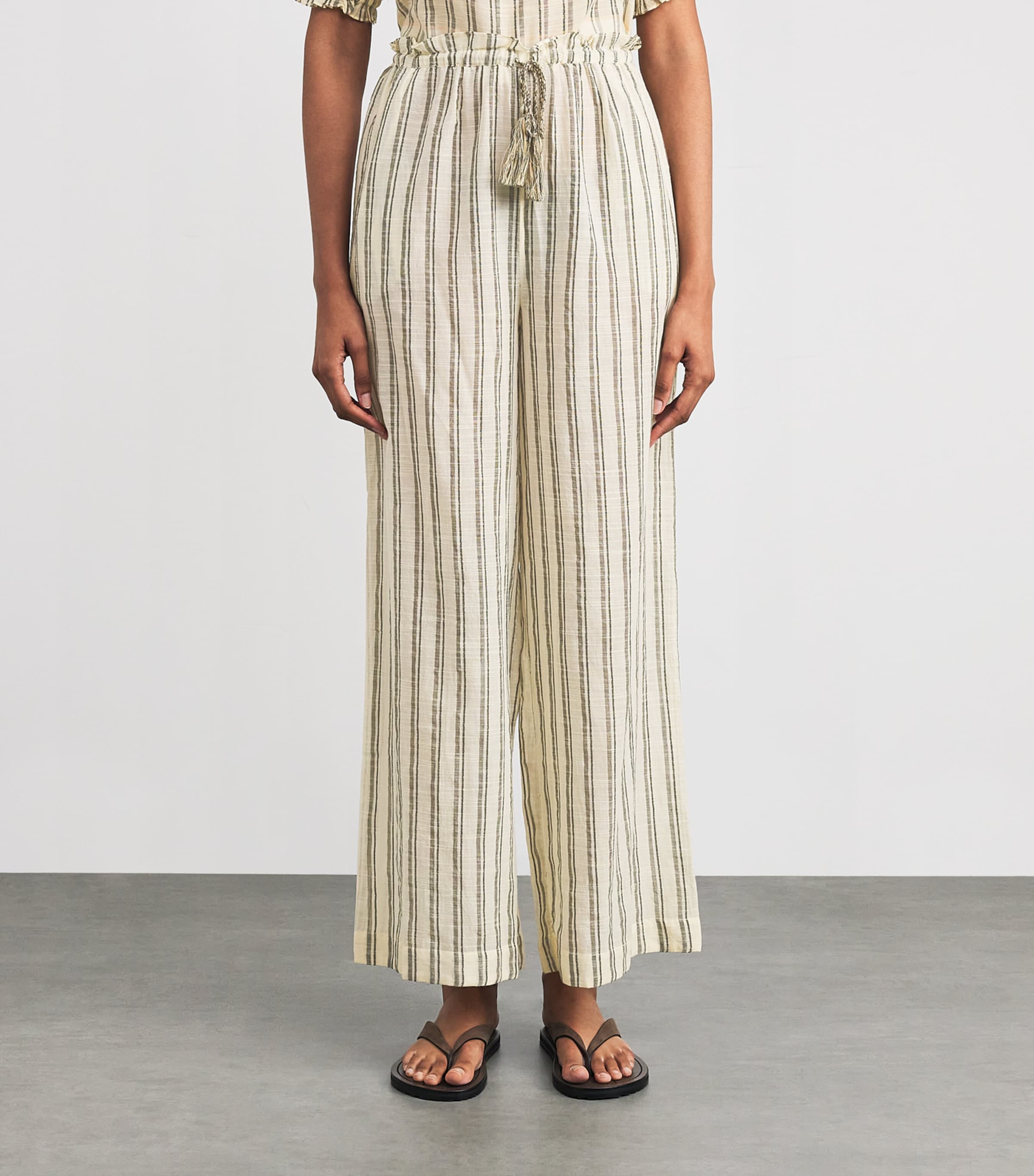 Cotton Josephine Cover-Up Trousers COWRIE STRIPE Image 3