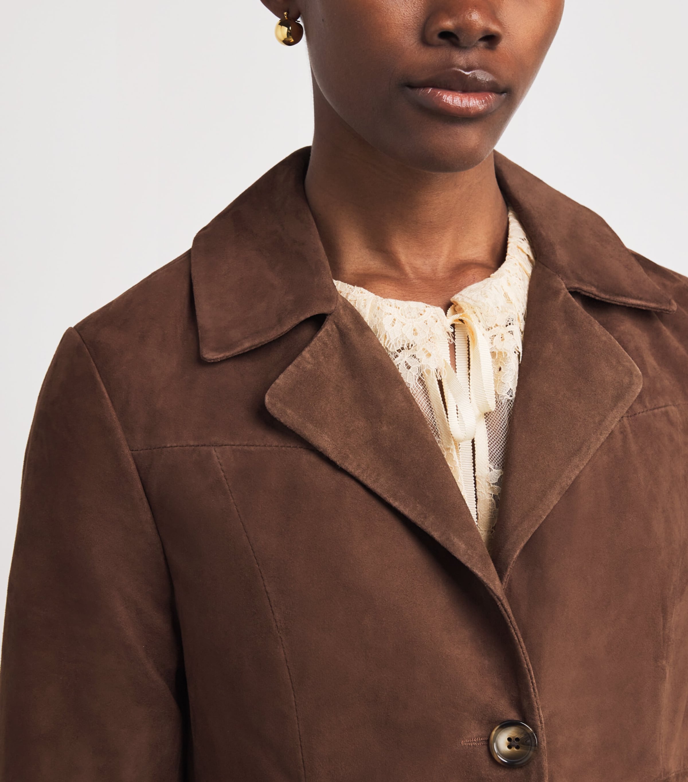 Suede Astraea Coat BROWN Image 6