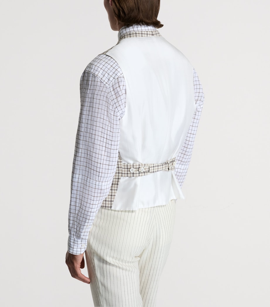 Dunhill Mens Check Single-Breasted Waistcoat Image 3