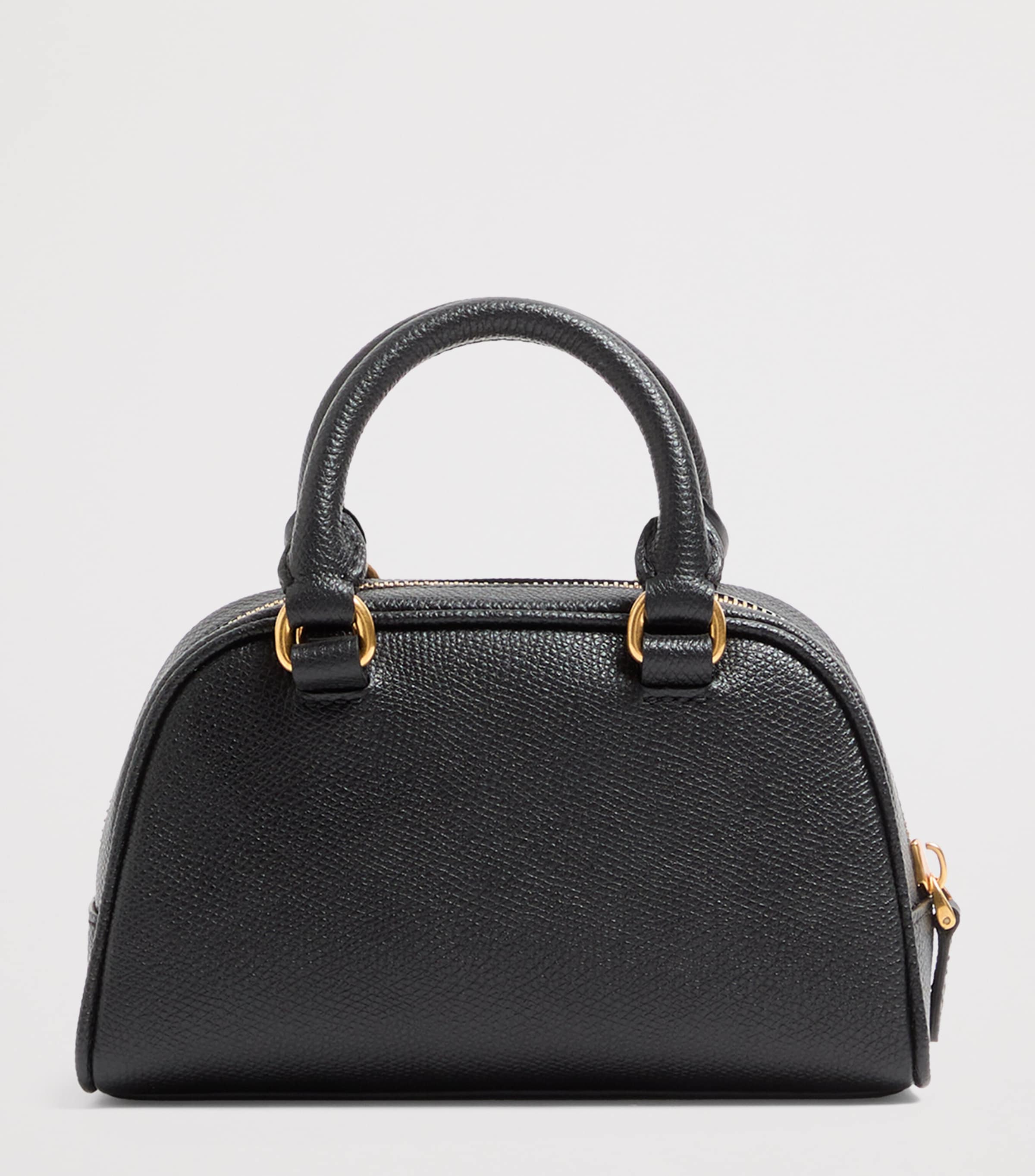 Mini Grained Leather VLogo Signature Top-Handle Bag 0NO Image 4