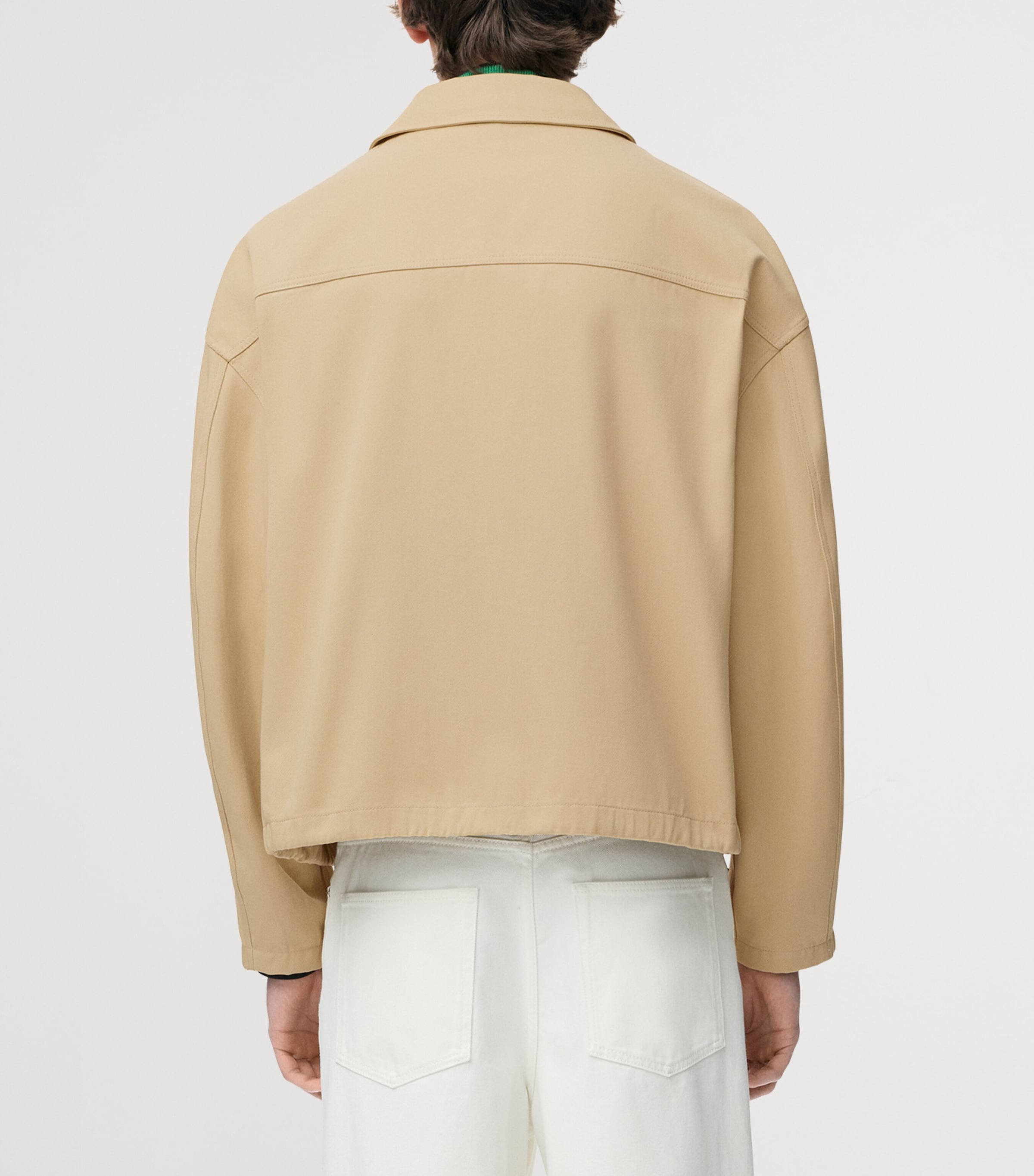 LOEWE Mens Canvas Zip-Up Jacket Beige Image 4