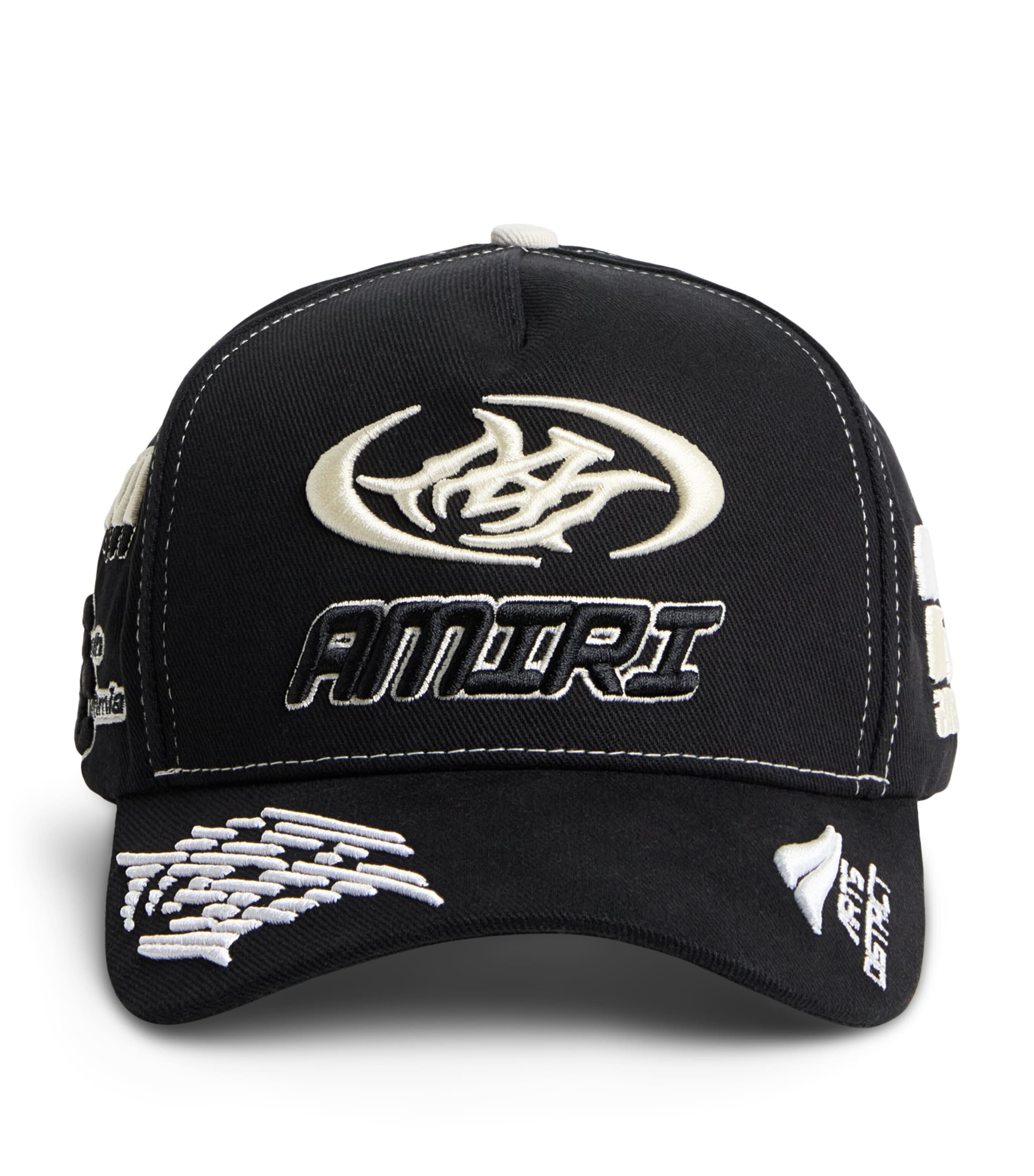 AMIRI Cotton Embroidered Sporty Baseball Cap Black Image 1