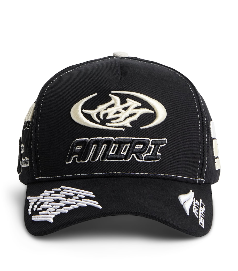 AMIRI Cotton Embroidered Sporty Baseball Cap Black Image 1