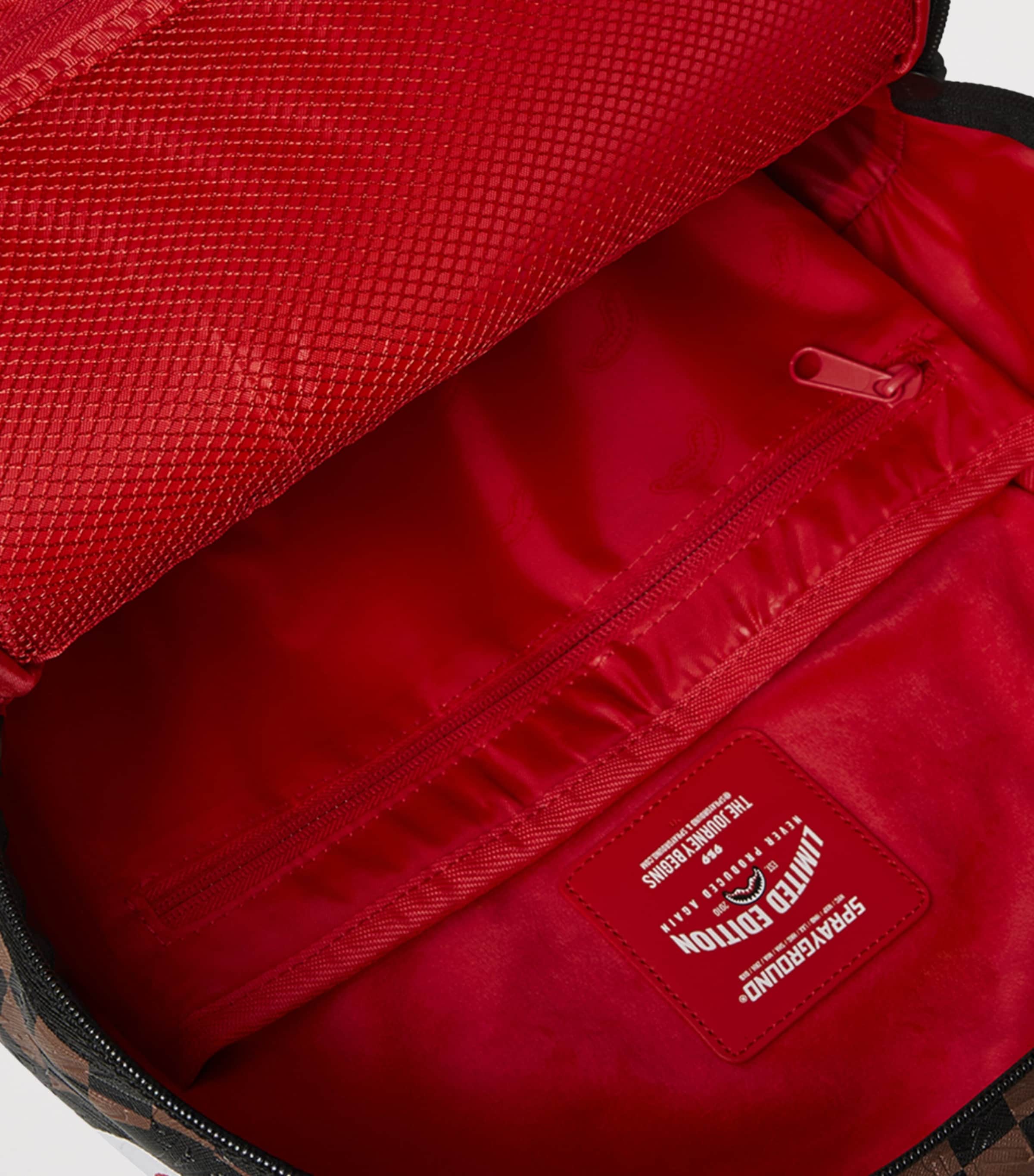 Embossed Check Backpack BROWN Image 8