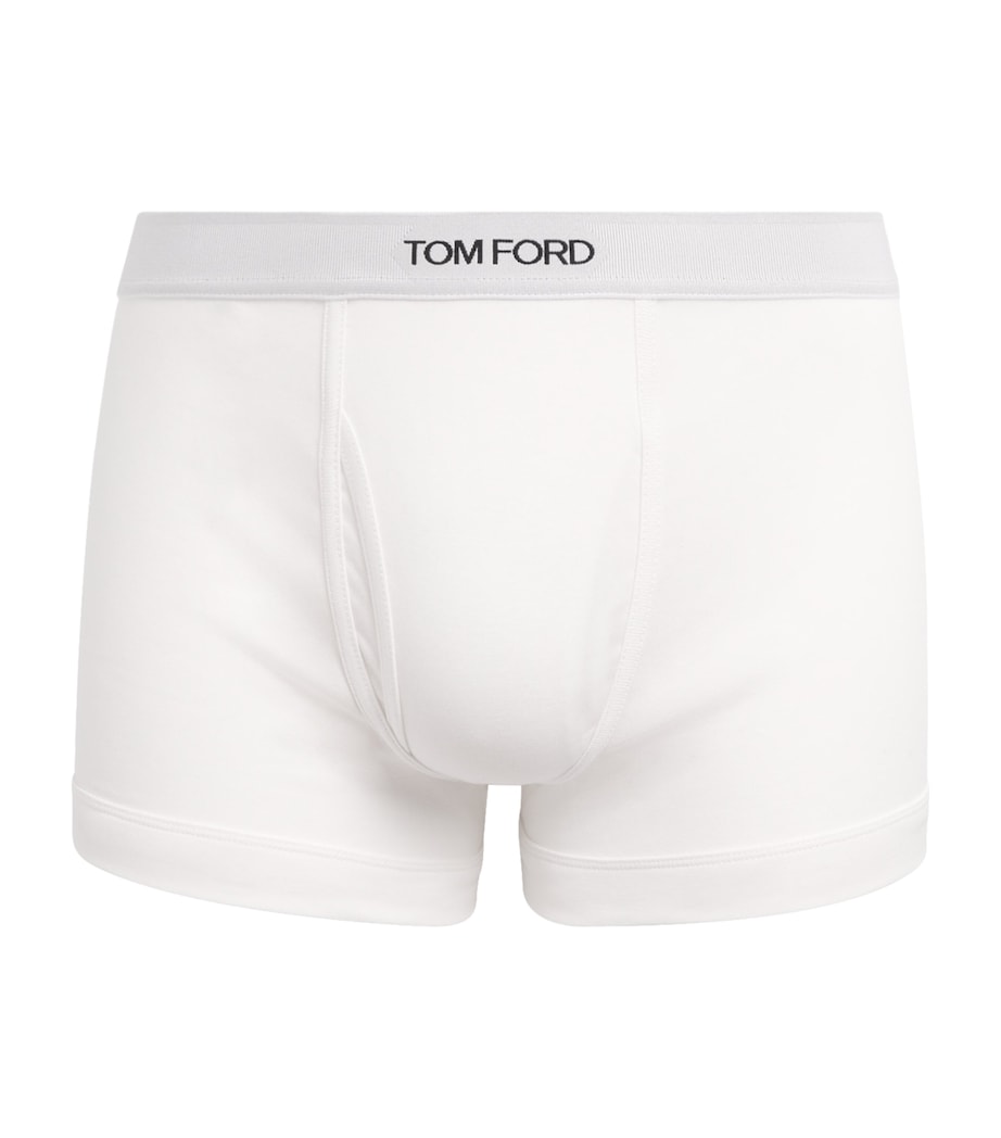 TOM FORD Mens Stretch-Cotton Logo Boxer Briefs White Image 1
