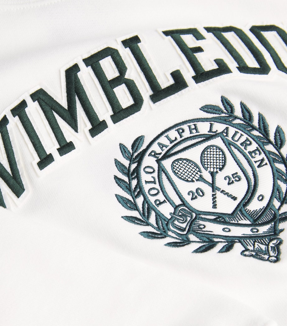 Ralph Lauren Kids x Wimbledon Embroidered Sweatshirt (7-14 Years) Ceramic White Image 3