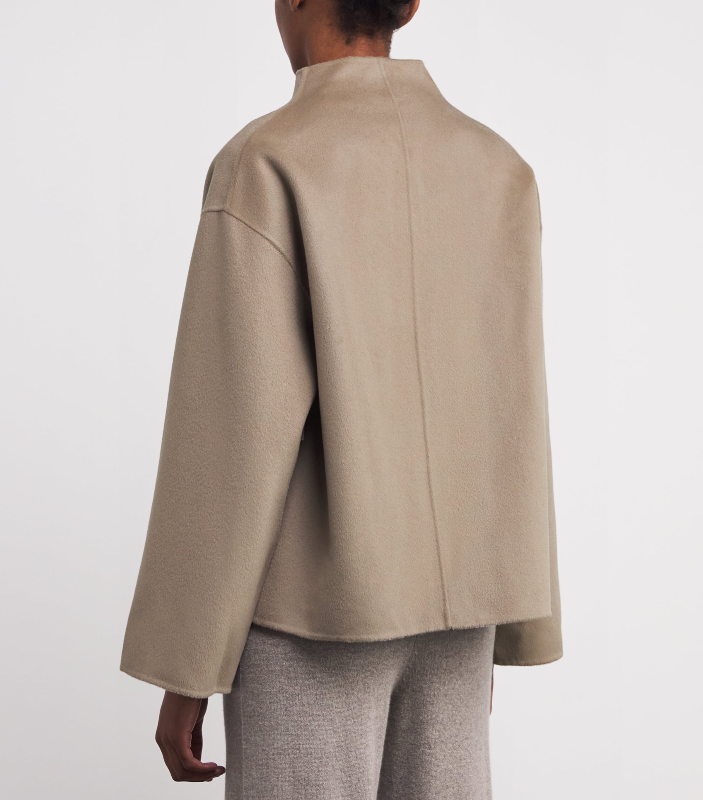 Wool-Cashmere Short Jacket DARK SAND Image 4