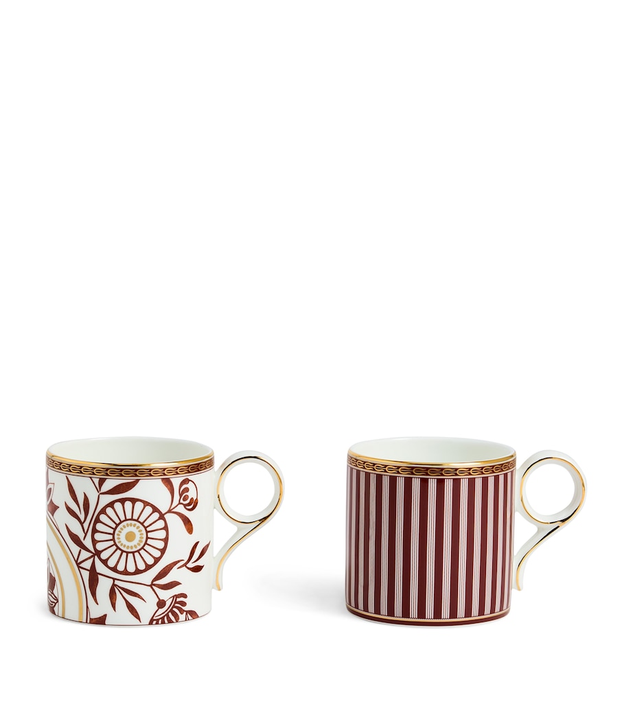Set of 2 Bone China Red Splendour Mugs (330ml) RED Image 6