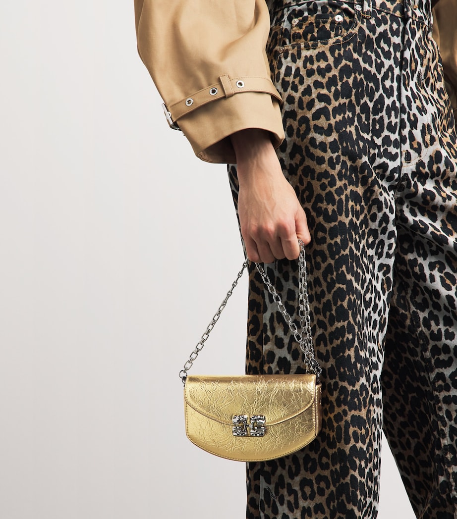 GANNI Metallic Lulu Cross-Body Bag Gold Image 2