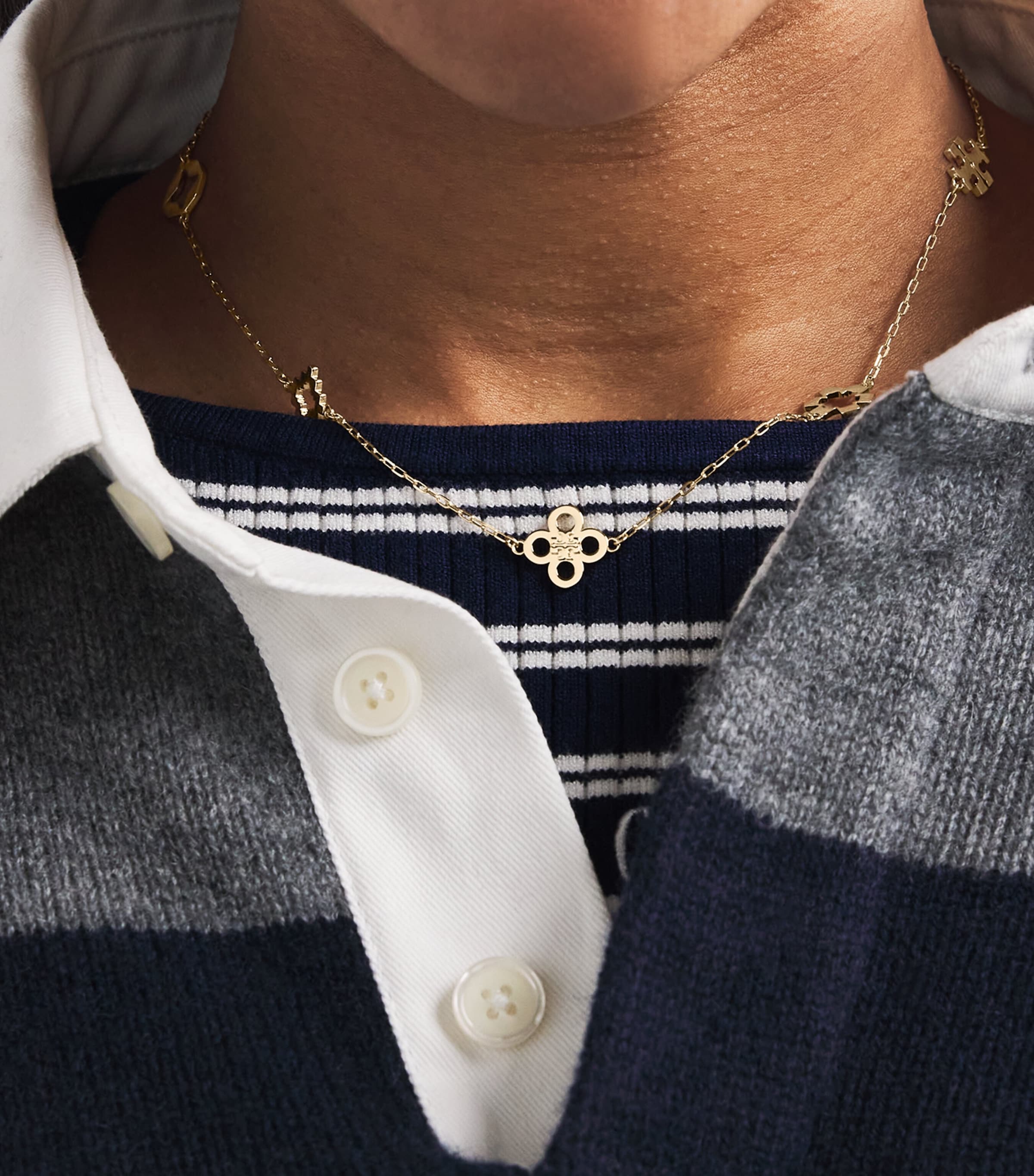 Gold-Plated Forget Me Not Necklace TORY GOLD Image 2